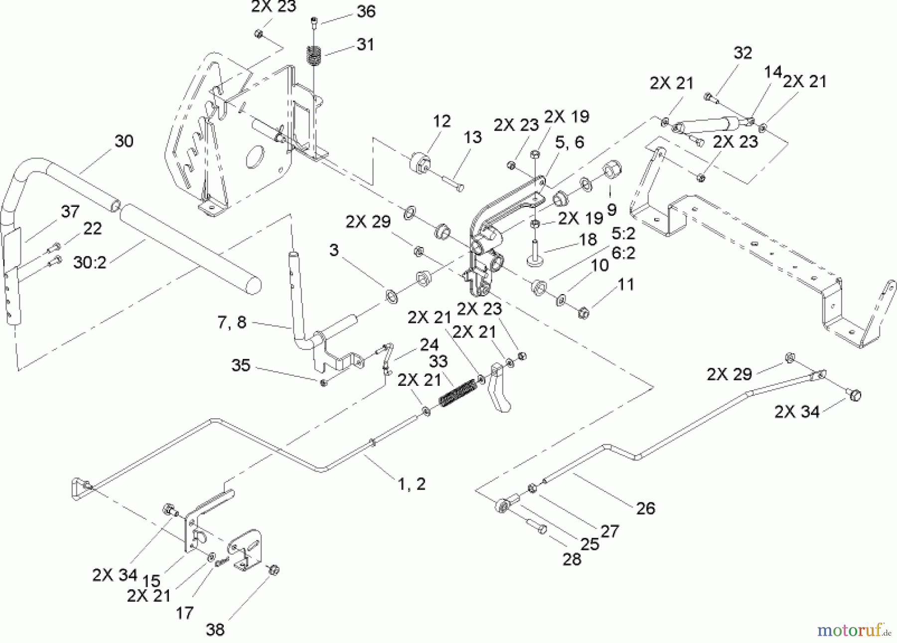 Toro Neu Mowers, Zero-Turn 74402 (Z380) - Toro TimeCutter Z380 Riding Mower, 2005 (250000001-250999999) CONTROL ASSEMBLY