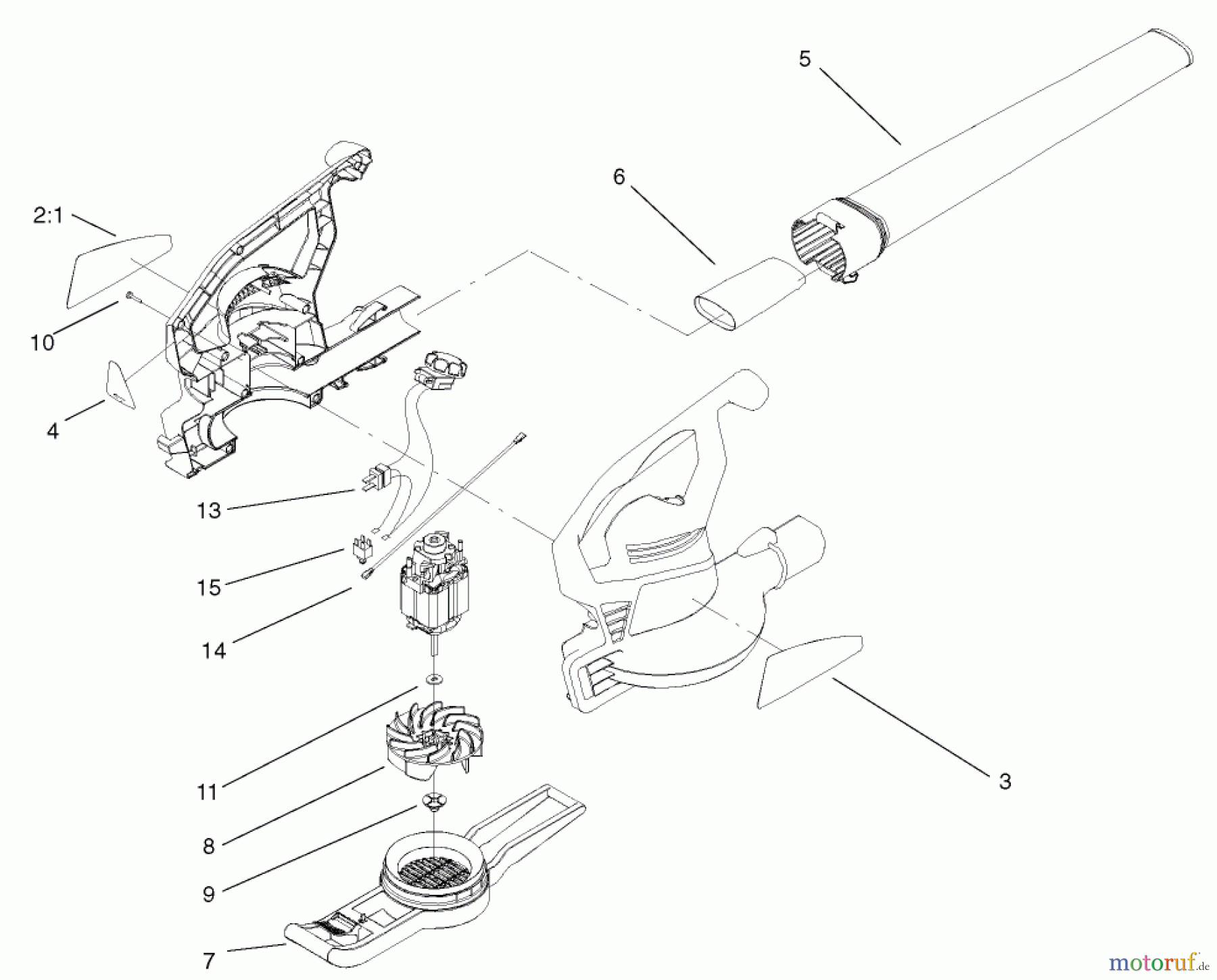  Toro Neu Blowers/Vacuums/Chippers/Shredders 51598 (225) - Toro Ultra 225 Blower/Vacuum, 2002 (220000001-220999999) BLOWER/VACUUM ASSEMBLY