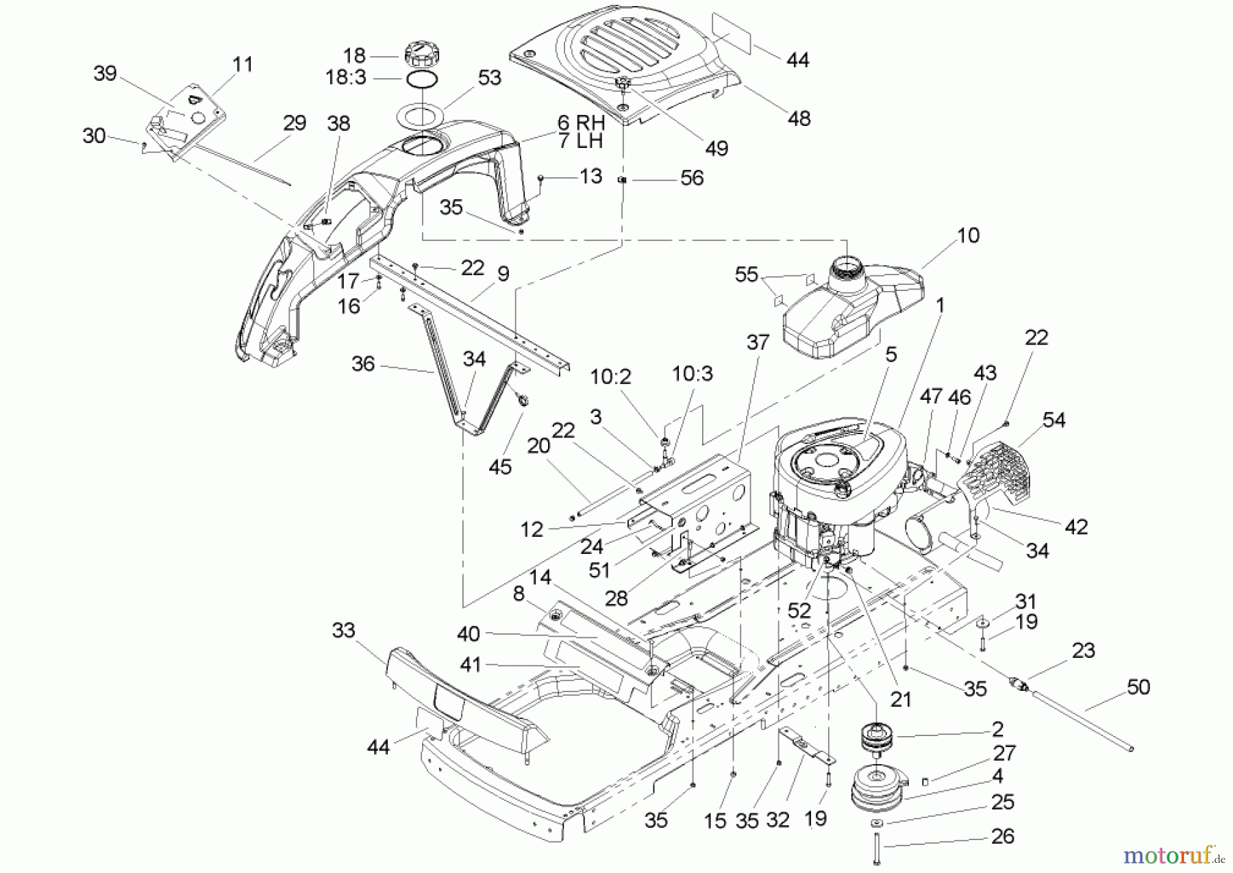 Toro Neu Mowers, Zero-Turn 74403 (16-42Z) - Toro 16-42Z TimeCutter Z Riding Mower, 2004 (240000001-240999999) ENGINE ASSEMBLY