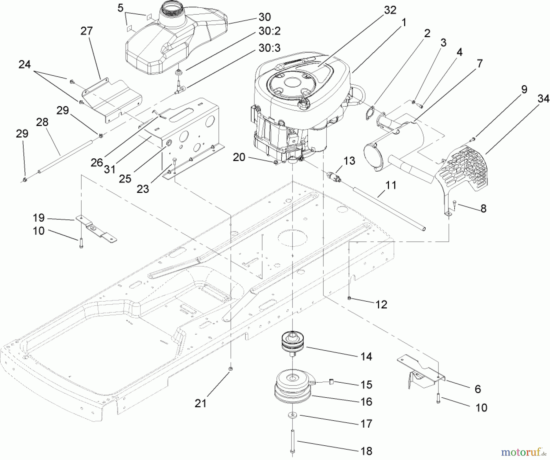  Toro Neu Mowers, Zero-Turn 74403 (Z420) - Toro TimeCutter Z420 Riding Mower, 2005 (250000001-250999999) ENGINE ASSEMBLY