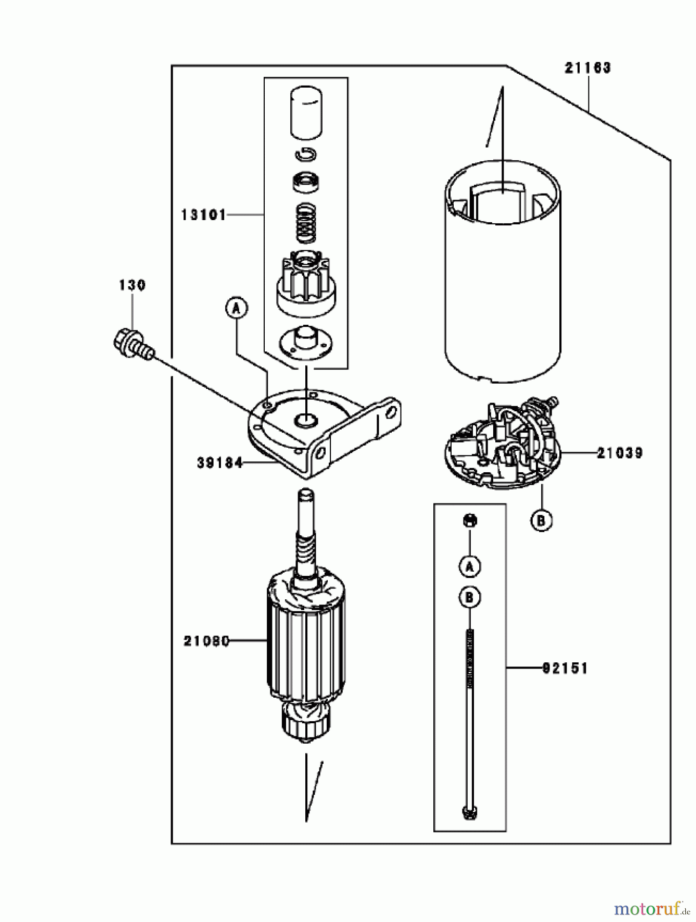  Toro Neu Mowers, Zero-Turn 74405 (18-52ZX) - Toro 18-52ZX TimeCutter ZX Riding Mower, 2003 (230000001-230999999) STARTER ASSEMBLY KAWASAKI FH531V-AS11