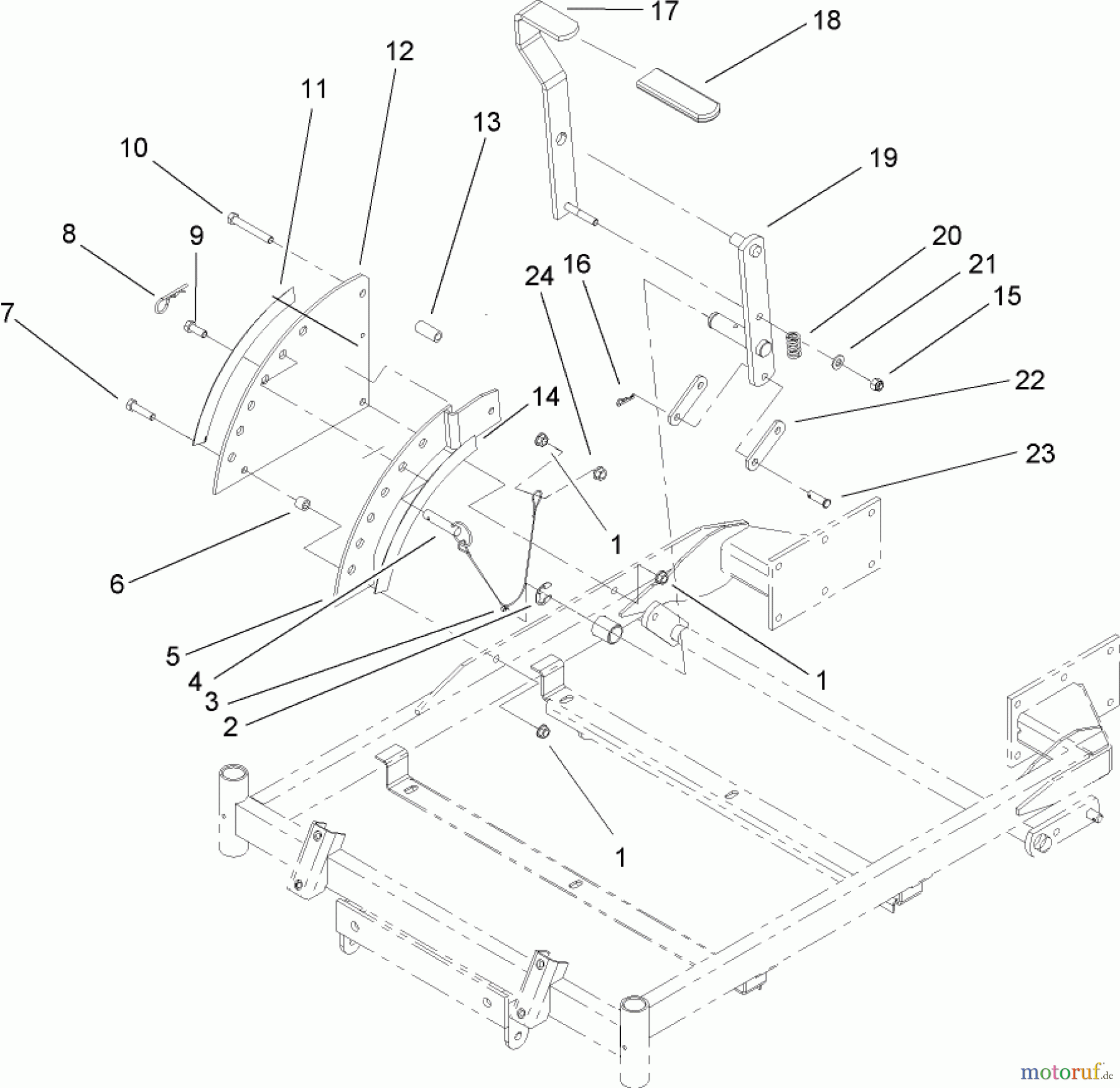 Toro Neu Mowers, Zero-Turn 74406 (ZX440) - Toro TimeCutter ZX440 Riding Mower, 2006 (260000001-260000240) HEIGHT-OF-CUT ASSEMBLY