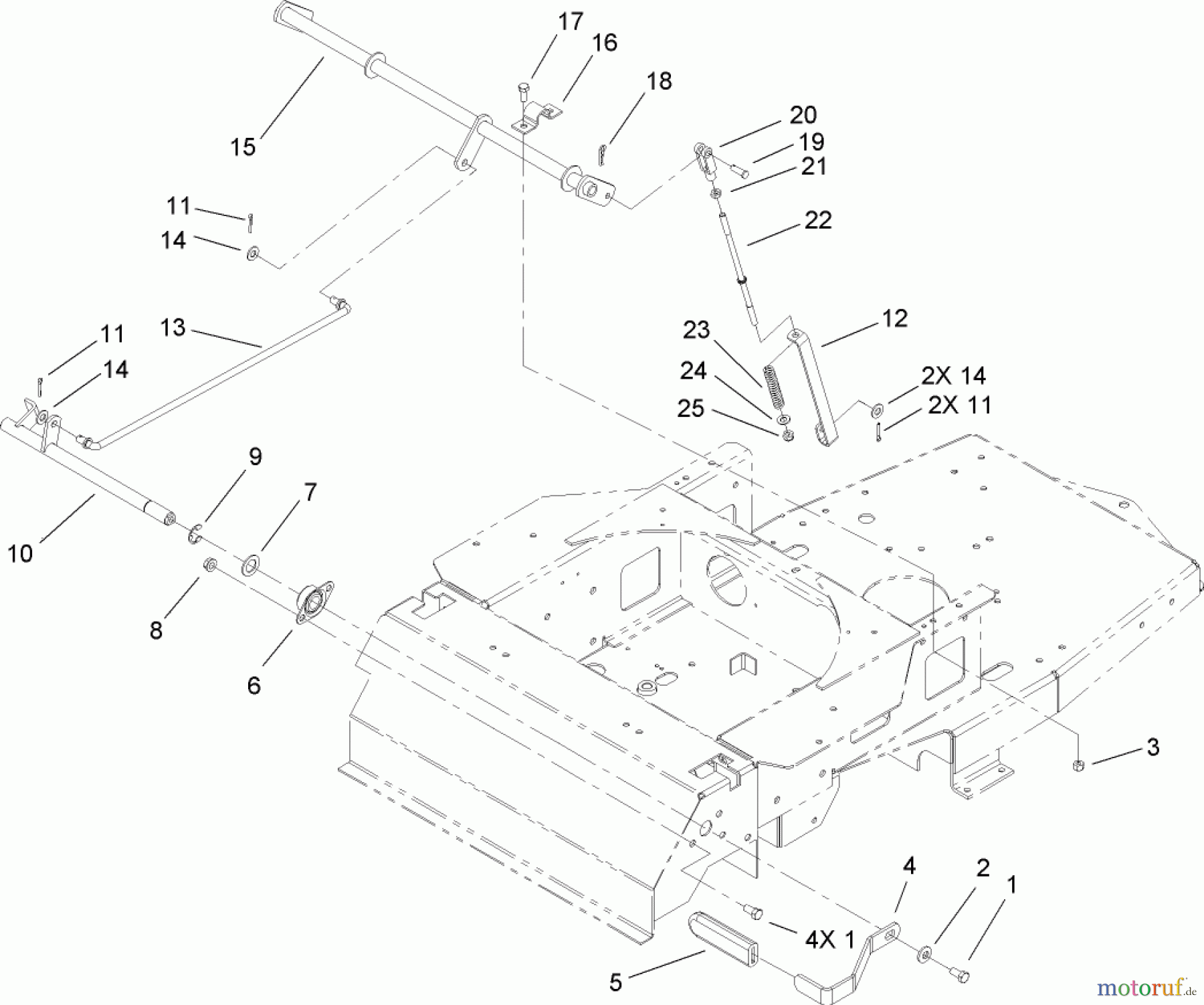 Toro Neu Mowers, Zero-Turn 74406 (ZX440) - Toro TimeCutter ZX440 Riding Mower, 2006 (260000001-260000240) PARKING BRAKE ASSEMBLY