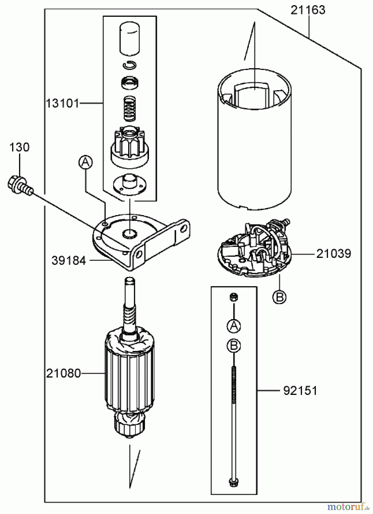  Toro Neu Mowers, Zero-Turn 74406 (ZX440) - Toro TimeCutter ZX440 Riding Mower, 2007 (270000001-270999999) STARTER ASSEMBLY KAWASAKI FH541V-BS50-R