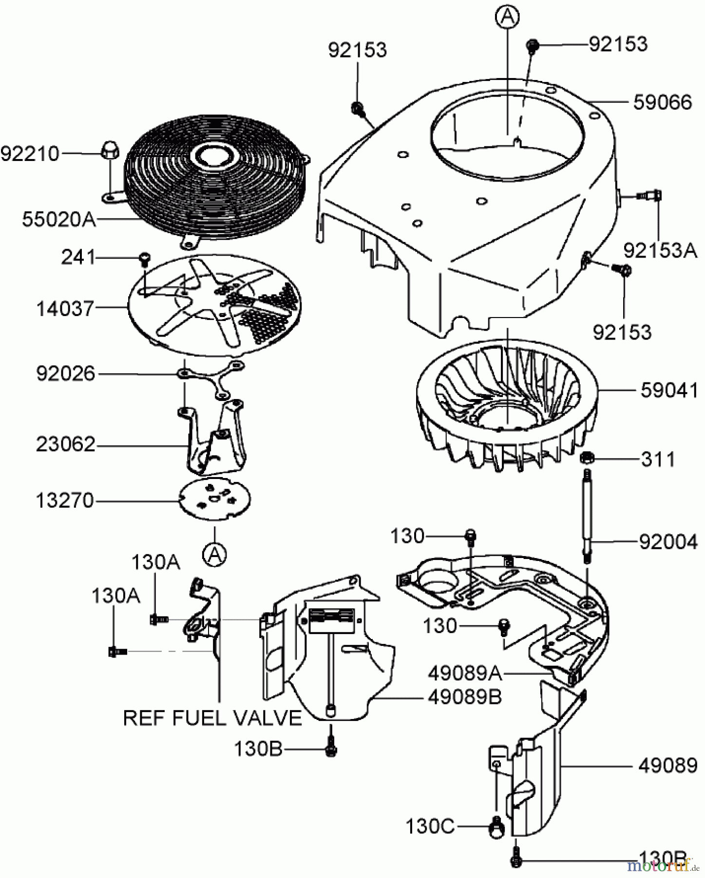 Toro Neu Mowers, Zero-Turn 74407 (ZX525) - Toro TimeCutter ZX525 Riding Mower, 2007 (270000001-270999999) COOLING EQUIPMENT ASSEMBLY KAWASAKI FH541V-BS50-R