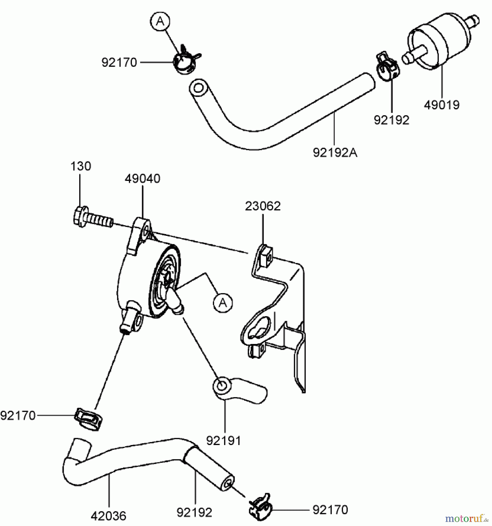 Toro Neu Mowers, Zero-Turn 74407 (ZX525) - Toro TimeCutter ZX525 Riding Mower, 2007 (270000001-270999999) FUEL TANK AND FUEL VALVE ASSEMBLY KAWASAKI FH541V-BS50-R