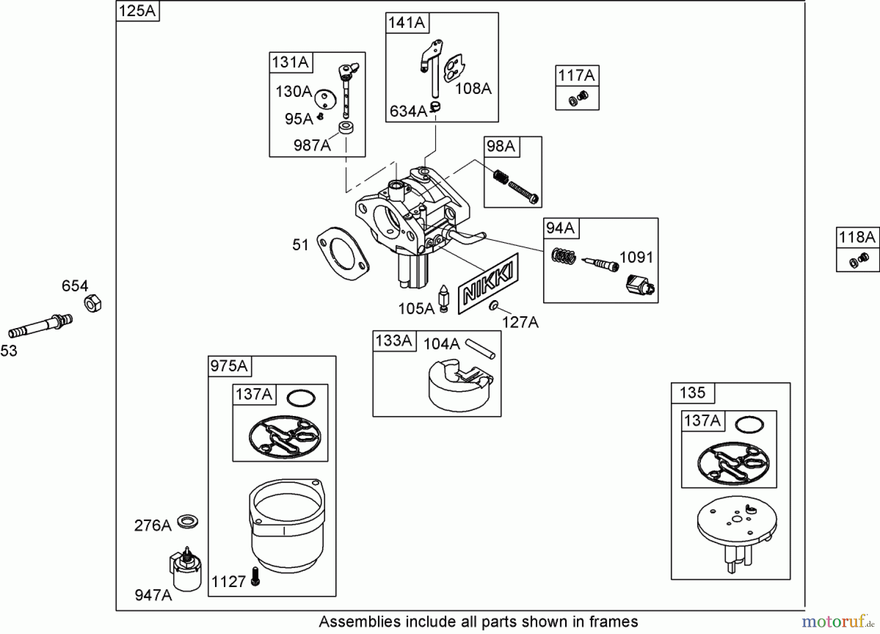  Toro Neu Mowers, Zero-Turn 74420 (Z420) - Toro TimeCutter Z420 Riding Mower, 2007 (270000001-270999999) CARBURETOR ASSEMBLY (NIKKI) BRIGGS AND STRATTON 31P777-0125-E1