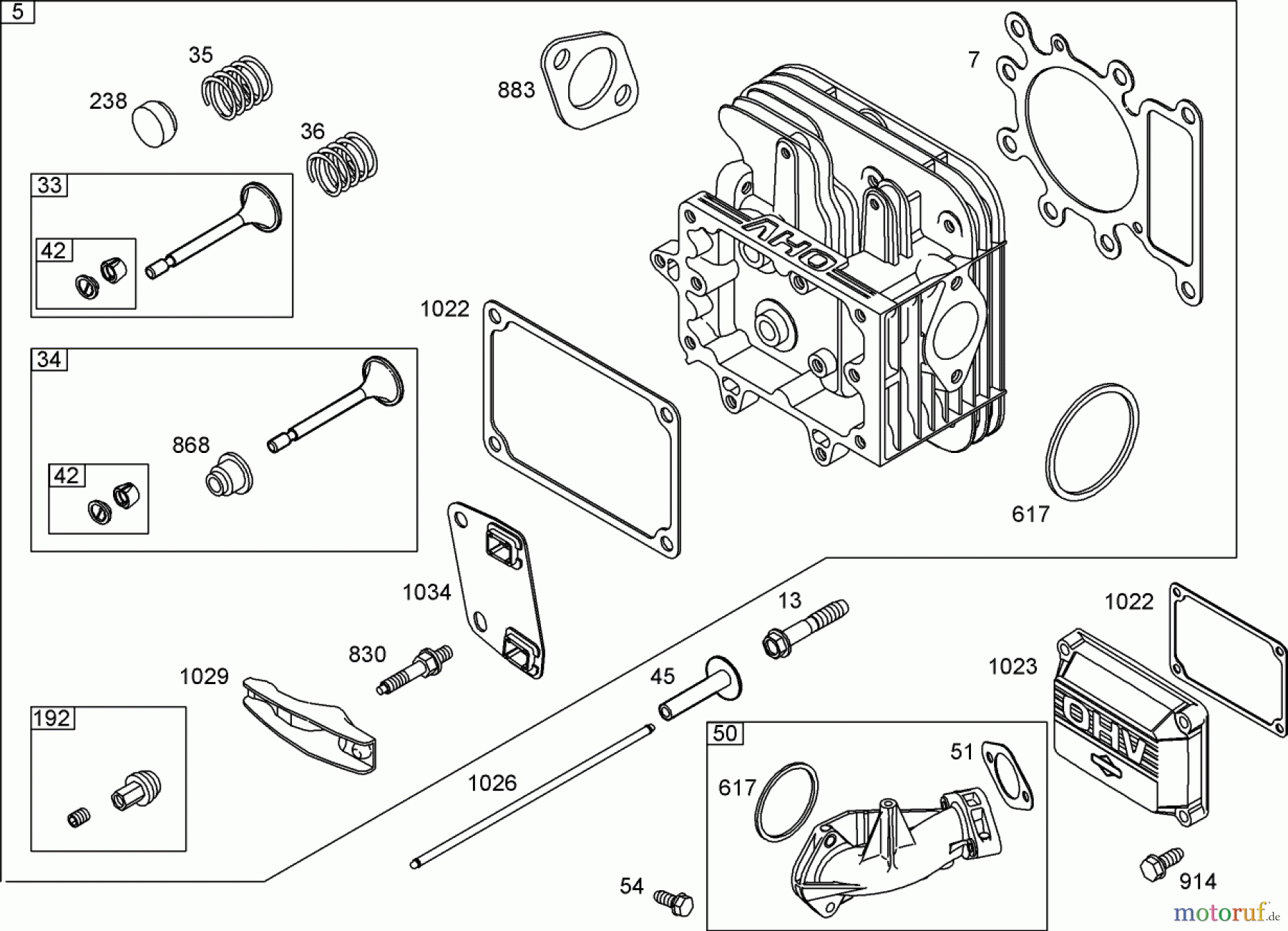 Toro Neu Mowers, Zero-Turn 74420 (Z420) - Toro TimeCutter Z420 Riding Mower, 2007 (270000001-270999999) CYLINDER HEAD ASSEMBLY BRIGGS AND STRATTON 31P777-0125-E1