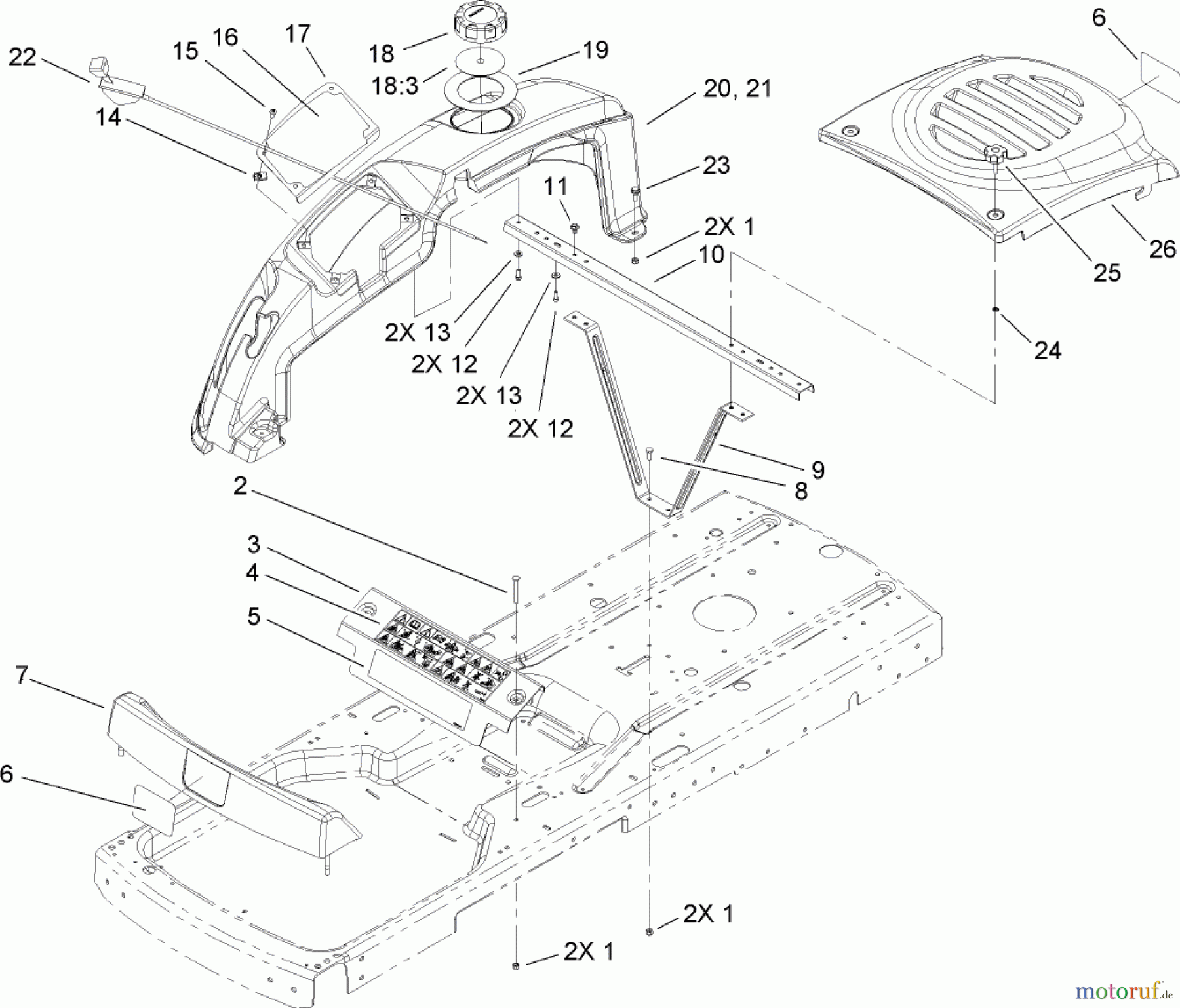 Toro Neu Mowers, Zero-Turn 74420 (Z420) - Toro TimeCutter Z420 Riding Mower, 2007 (270000001-270999999) STYLING ASSEMBLY
