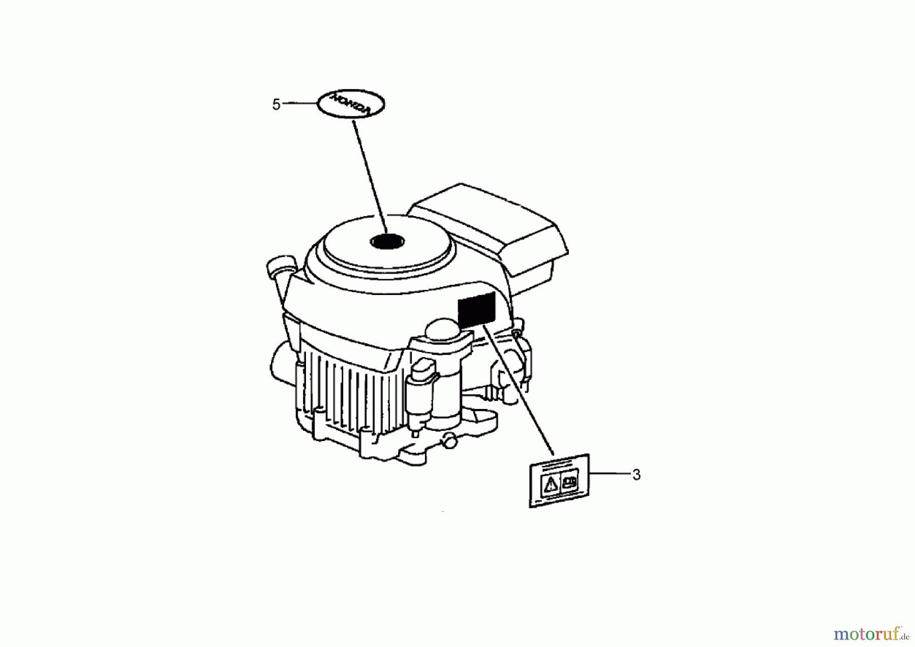 Toro Neu Mowers, Zero-Turn 74425 (Z530) - Toro TimeCutter Z530 Riding Mower, 2006 (260000001-260999999) LABEL ASSEMBLY HONDA GXV530 EXA2LB