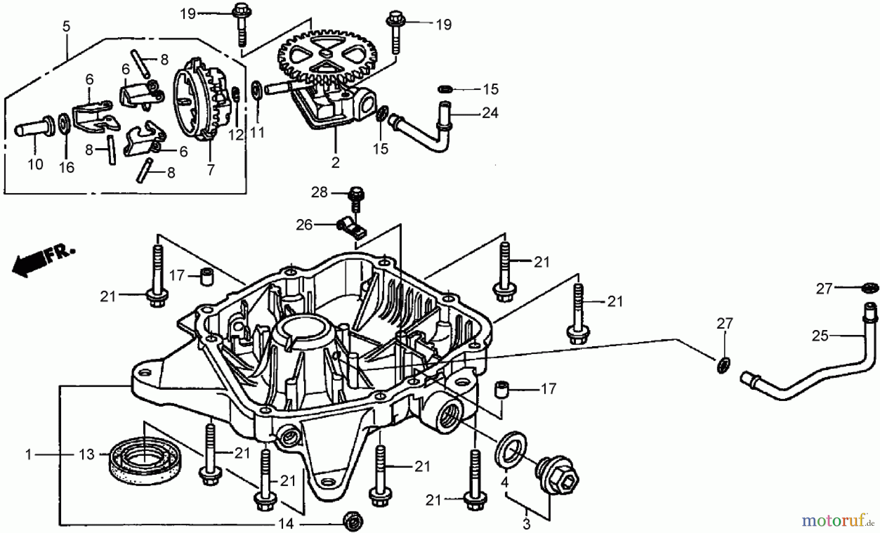 Toro Neu Mowers, Zero-Turn 74425 (Z530) - Toro TimeCutter Z530 Riding Mower, 2006 (260000001-260999999) OIL PAN ASSEMBLY HONDA GXV530 EXA2LB