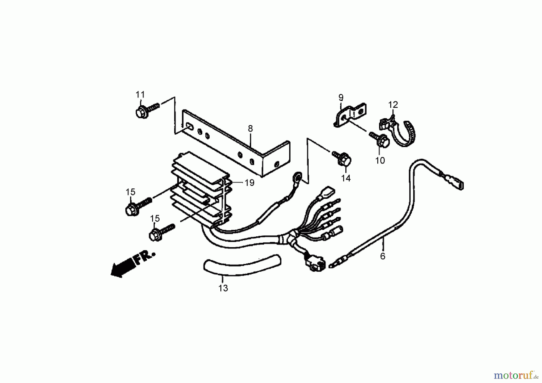 Toro Neu Mowers, Zero-Turn 74425 (Z530) - Toro TimeCutter Z530 Riding Mower, 2006 (260000001-260999999) REGULATOR RECTIFIER AND SUB-WIRE HARNESS ASSEMBLY HONDA GXV530 EXA2LB