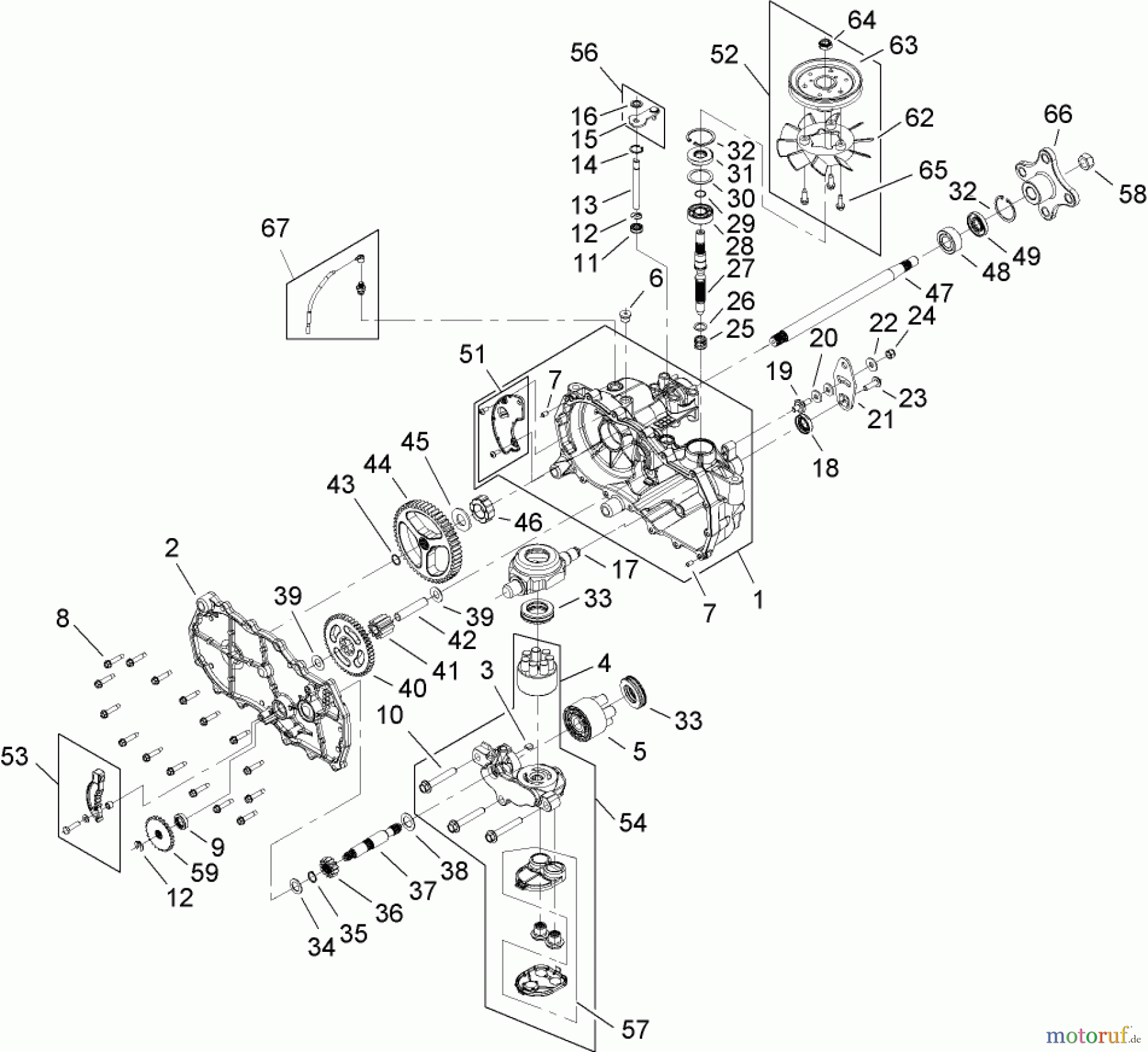  Toro Neu Mowers, Zero-Turn 74425 (Z530) - Toro TimeCutter Z530 Riding Mower, 2007 (270000001-270999999) RH HYDRO TRANSAXLE ASSEMBLY NO. 112-4761