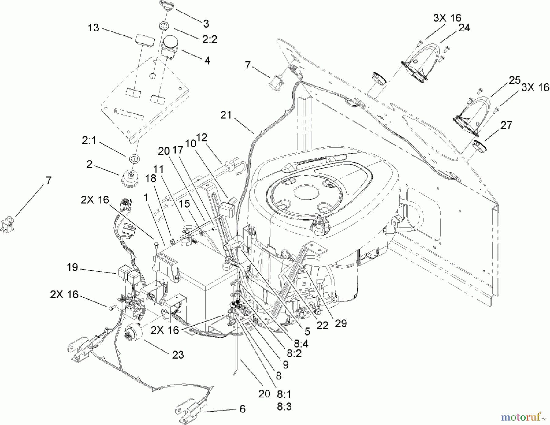  Toro Neu Mowers, Zero-Turn 74432 (ZD380) - Toro TimeCutter ZD380 Riding Mower, 2006 (260000001-260999999) ELECTRICAL ASSEMBLY