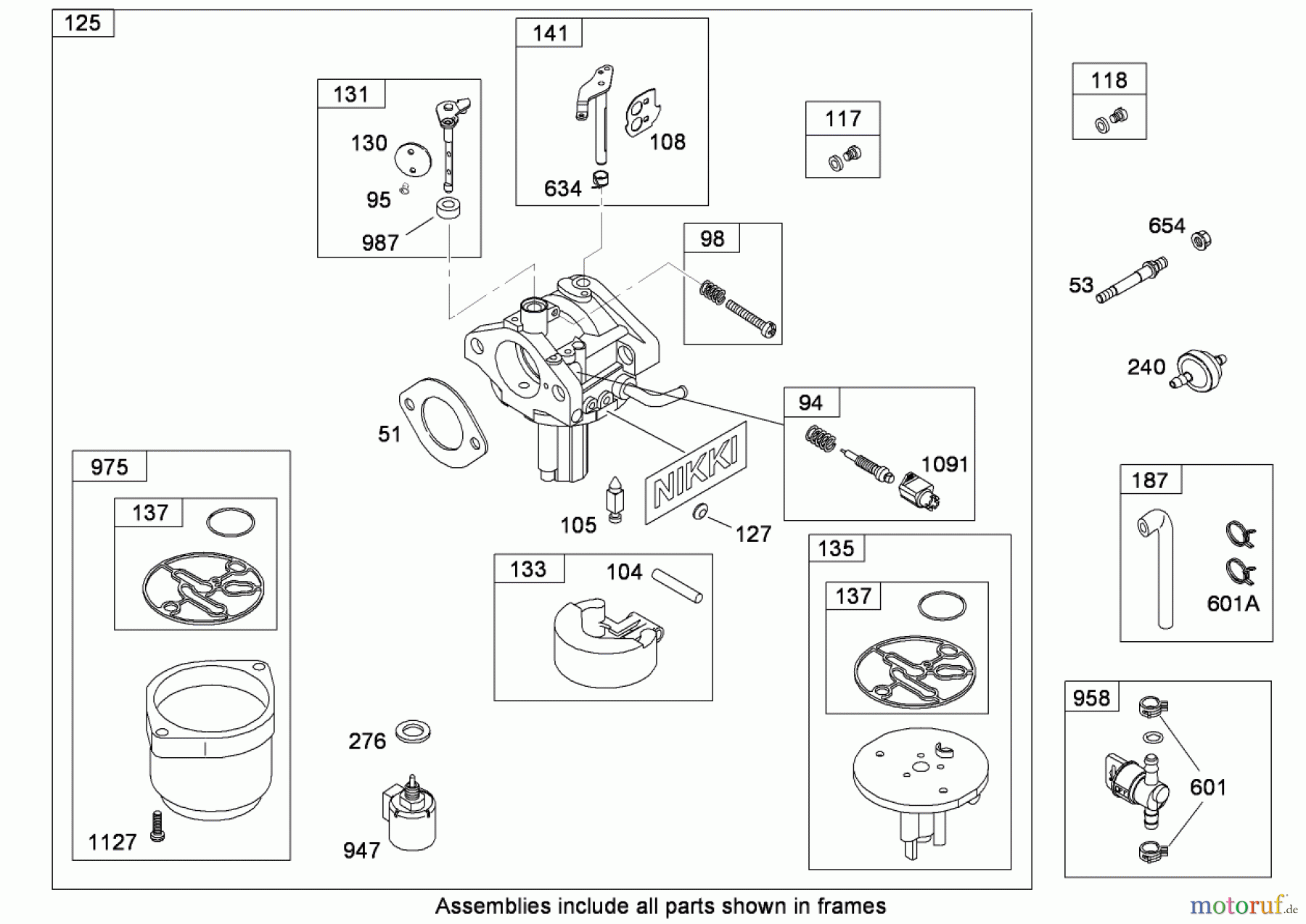 Toro Neu Mowers, Zero-Turn 74433 (ZD420) - Toro TimeCutter ZD420 Riding Mower, 2008 (280000001-280999999) CARBURETOR ASSEMBLY (NIKKI) BRIGGS AND STRATTON MODEL 31P777-0133-E1