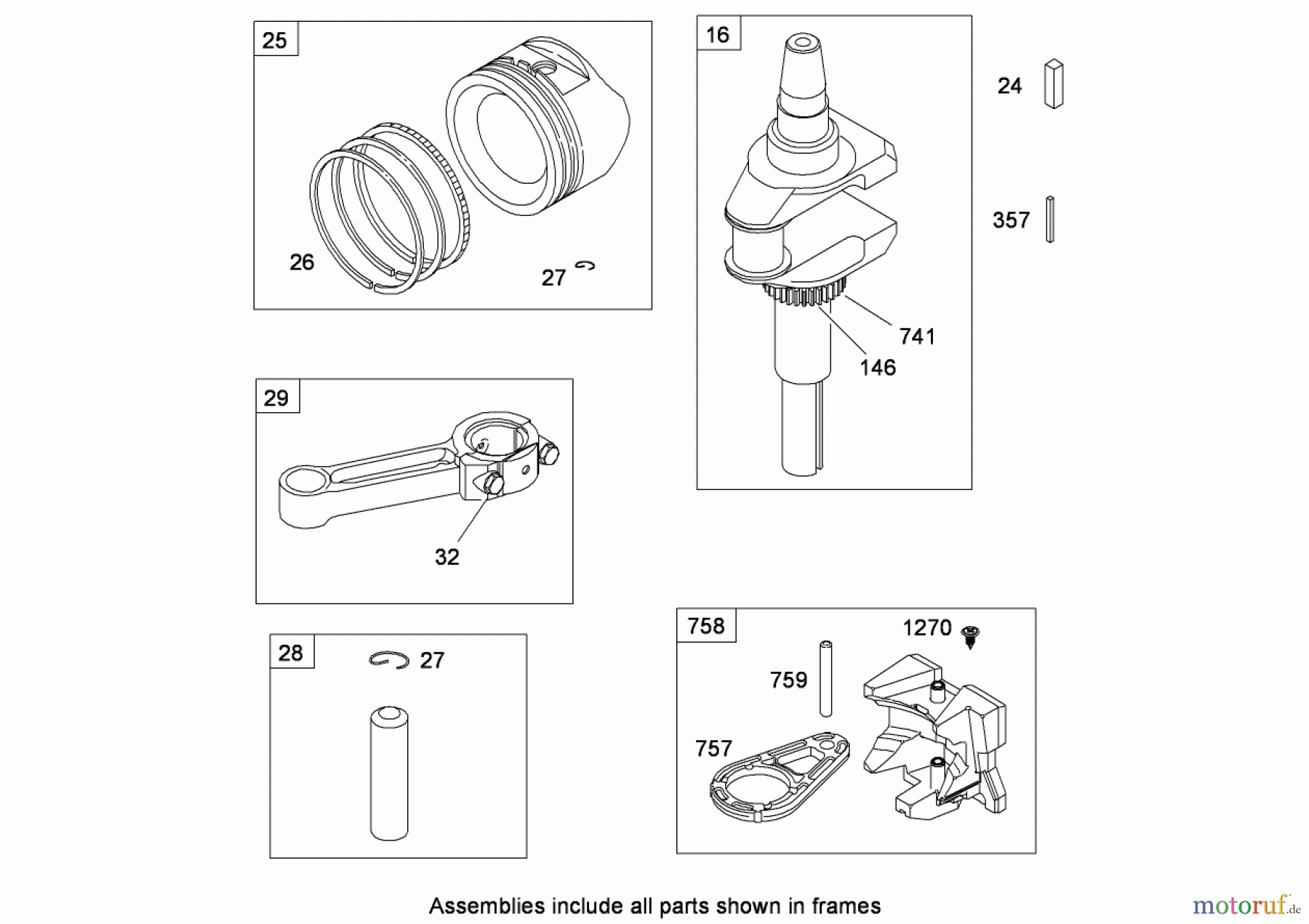 Toro Neu Mowers, Zero-Turn 74433 (ZD420) - Toro TimeCutter ZD420 Riding Mower, 2009 (290000001-290999999) CRANKSHAFT ASSEMBLY BRIGGS AND STRATTON MODEL 31P777-0133-E1
