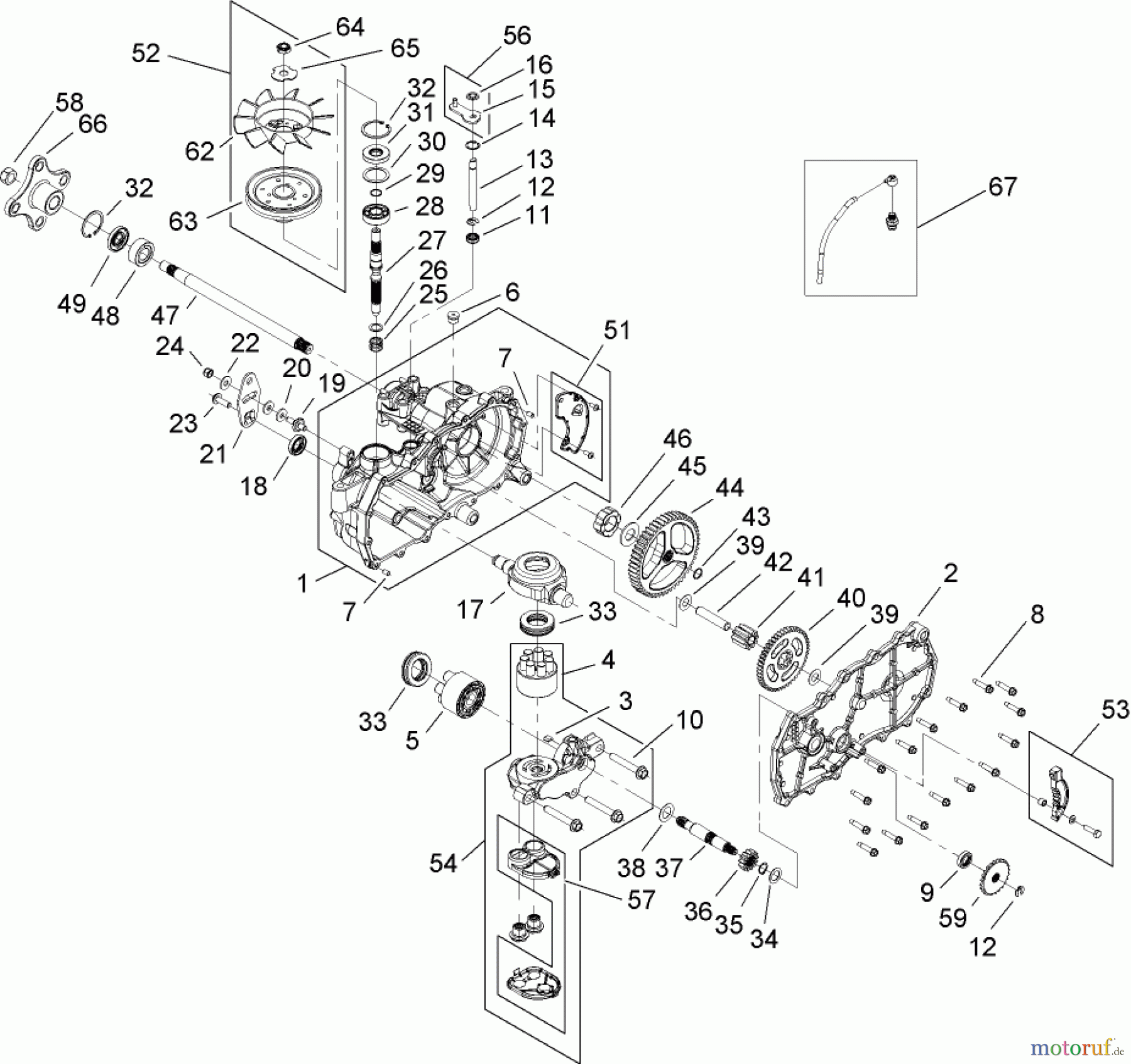 Toro Neu Mowers, Zero-Turn 74433 (ZD420) - Toro TimeCutter ZD420 Riding Mower, 2011 (311000001-311999999) LH HYDRO TRANSAXLE ASSEMBLY NO. 112-4760