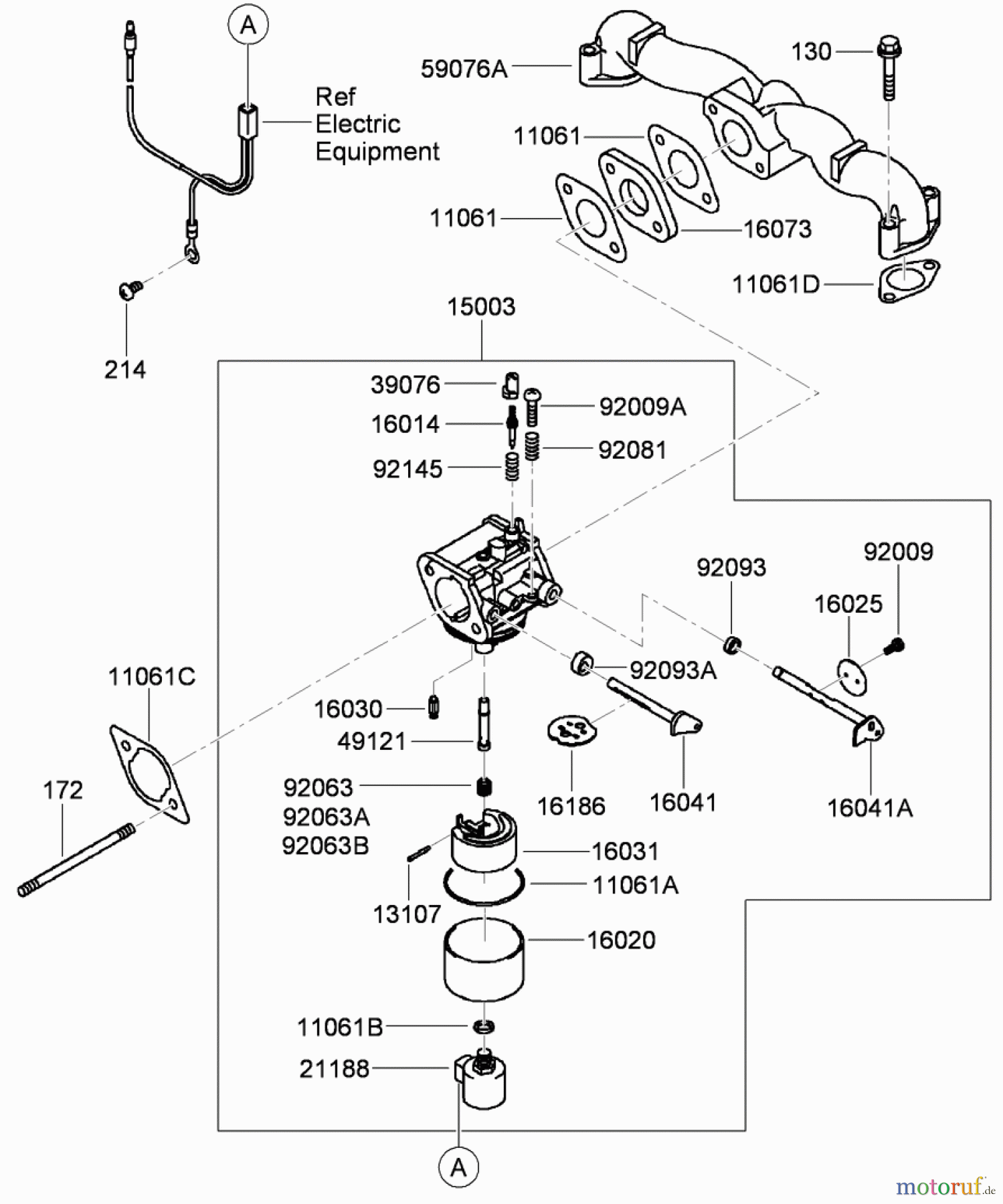  Toro Neu Mowers, Zero-Turn 74437 (ZD420T) - Toro TimeCutter ZD420T Riding Mower, 2011 (311000001-311999999) CARBURETOR ASSEMBLY KAWASAKI FH541V-CS50
