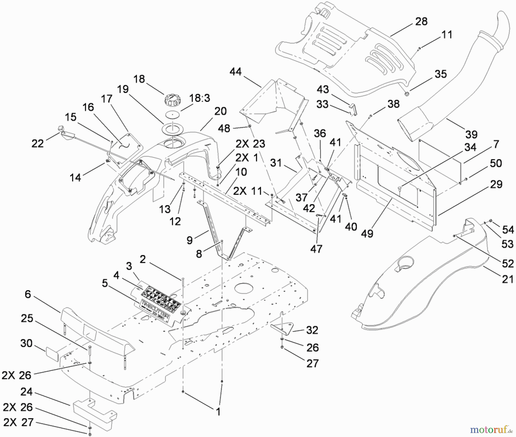 Toro Neu Mowers, Zero-Turn 74437 (ZD420T) - Toro TimeCutter ZD420T Riding Mower, 2011 (311000001-311999999) STYLING ASSEMBLY