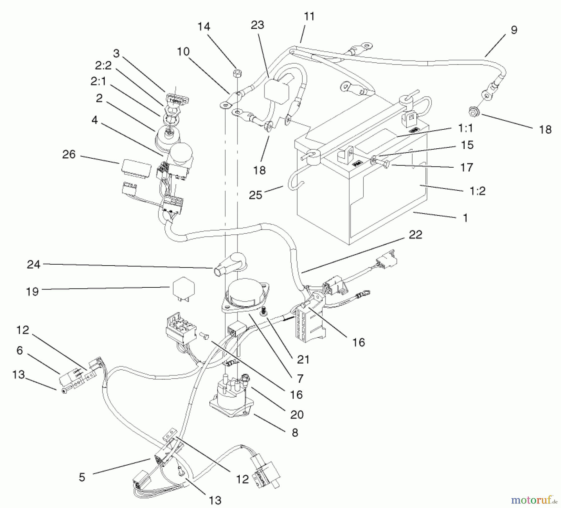  Toro Neu Mowers, Zero-Turn 74501 (Z16-44) - Toro Z16-44 TimeCutter Z Riding Mower, 2002 (220000001-220999999) ELECTRICAL ASSEMBLY