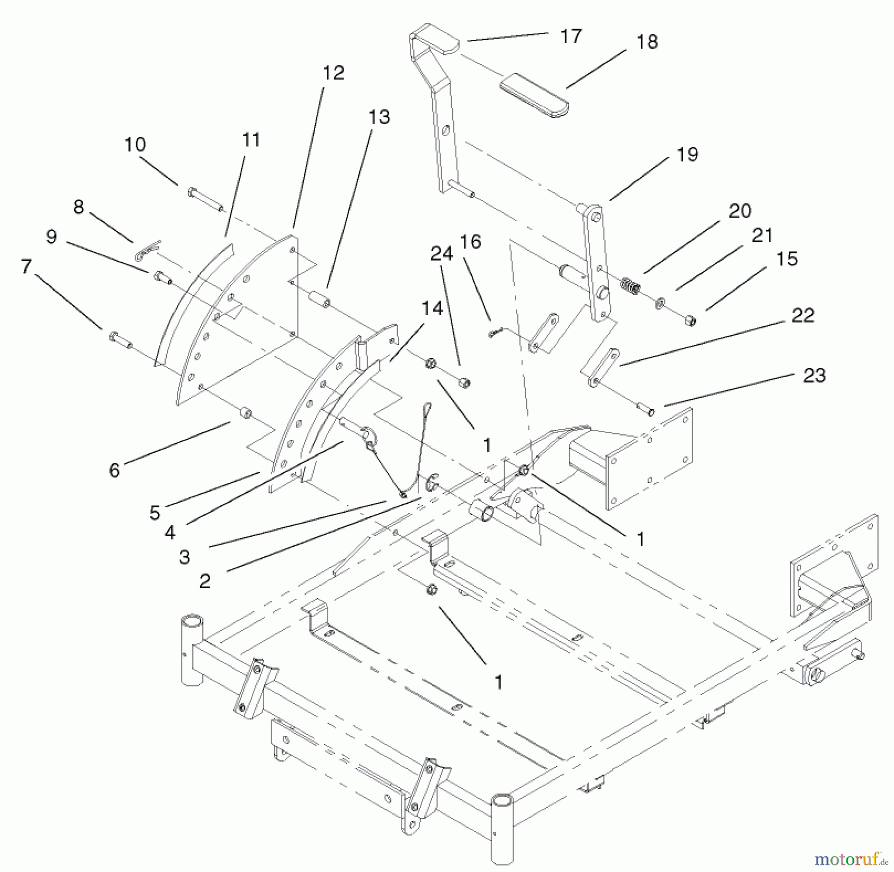  Toro Neu Mowers, Zero-Turn 74501 (Z16-44) - Toro Z16-44 TimeCutter Z Riding Mower, 2002 (220000001-220999999) HEIGHT-OF-CUT ASSEMBLY