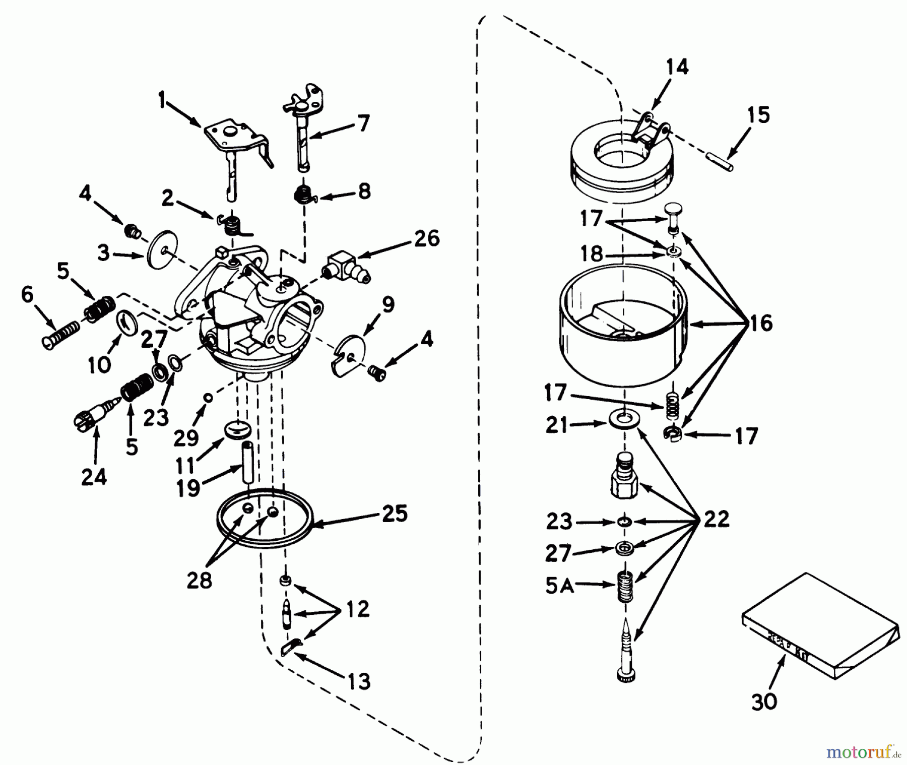  Toro Neu Blowers/Vacuums/Chippers/Shredders 62837 - Toro Shredder, 1973 (3000001-3999999) CARBURETOR NO. 631581