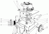 Toro 62837 - Shredder, 1974 (4000001-4999999) Ersatzteile ENGINE AND BASE ASSEMBLY