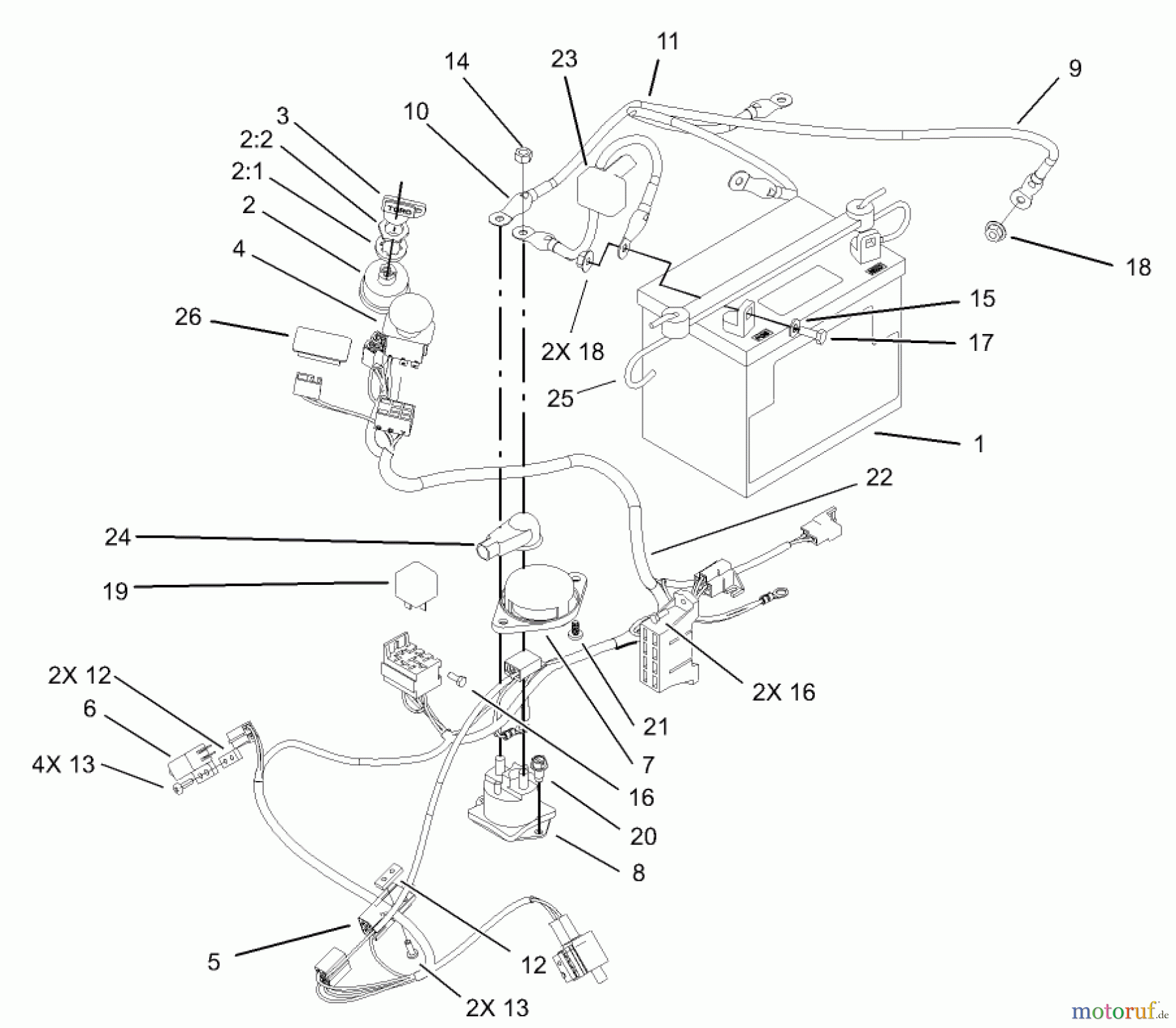 Toro Neu Mowers, Zero-Turn 74502 (17-44ZX) - Toro 17-44ZX TimeCutter ZX Riding Mower, 2003 (230000001-230999999) ELECTRICAL ASSEMBLY