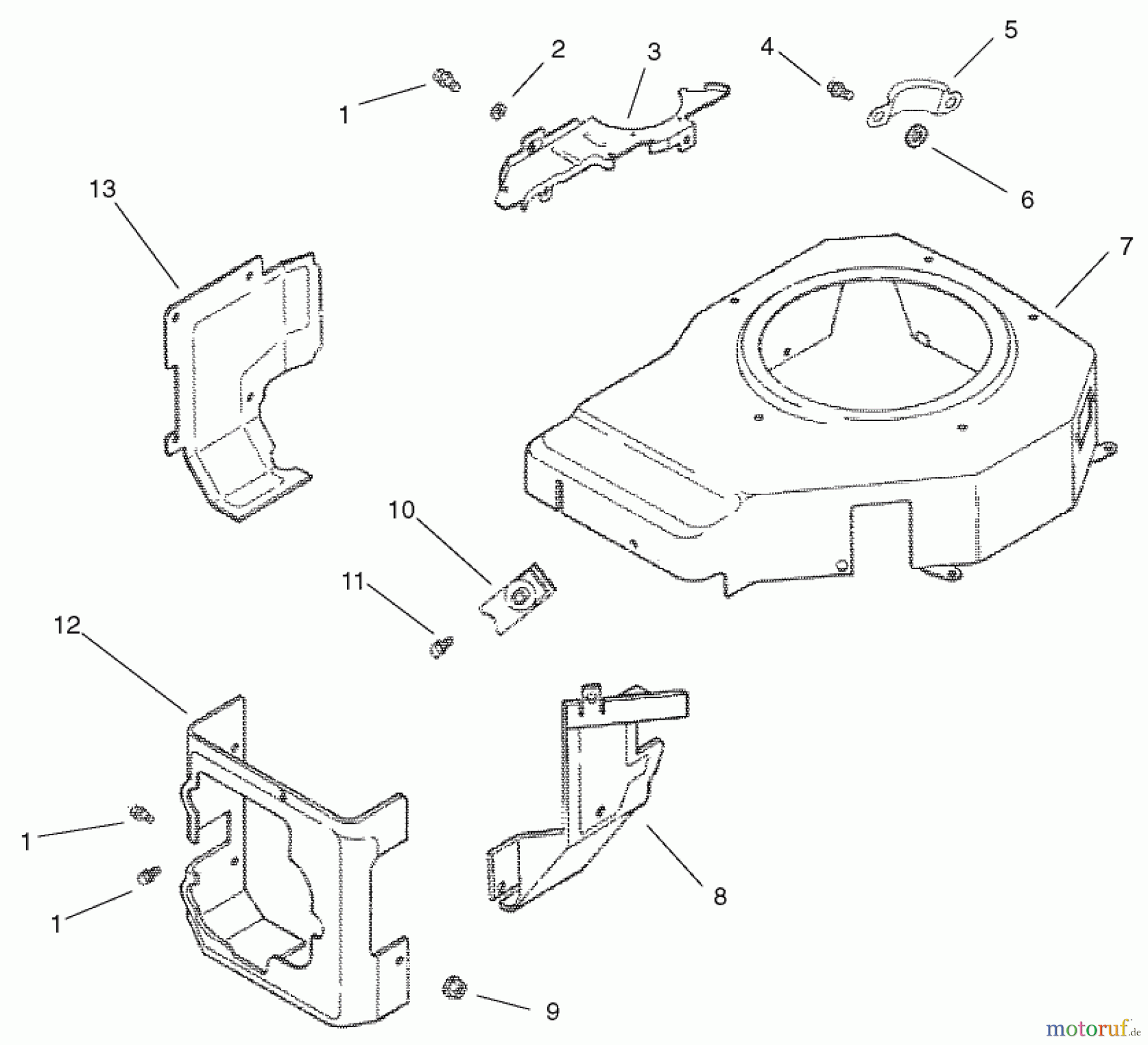  Toro Neu Mowers, Zero-Turn 74601 (Z17-44) - Toro Z17-44 TimeCutter Z Riding Mower, 2001 (210000001-210999999) BLOWER HOUSING AND BAFFLE ASSEMBLY KOHLER CV 490-27503