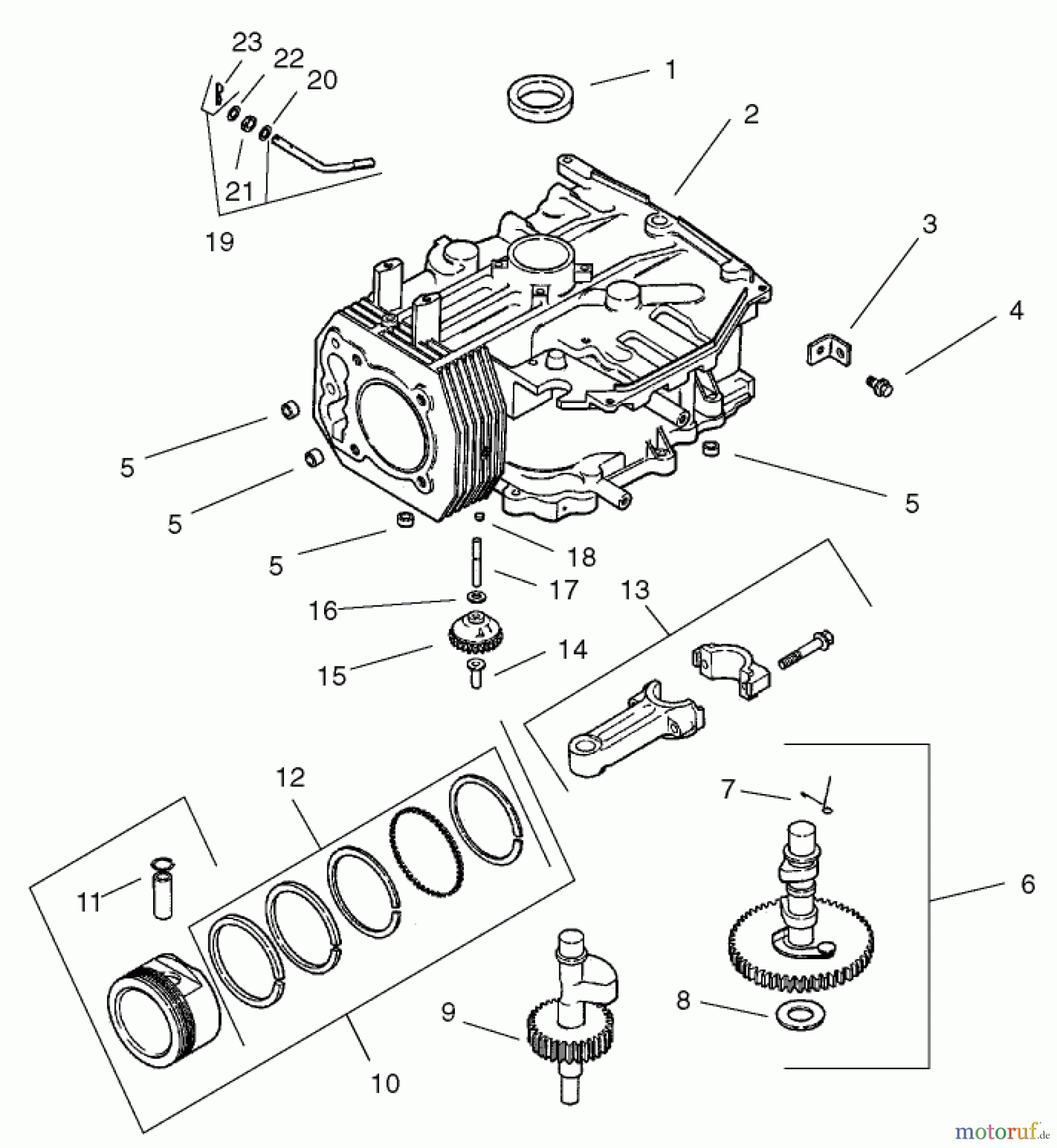  Toro Neu Mowers, Zero-Turn 74601 (Z17-44) - Toro Z17-44 TimeCutter Z Riding Mower, 2002 (220000001-220000912) CRANKCASE ASSEMBLY KOHLER CV 490-27503