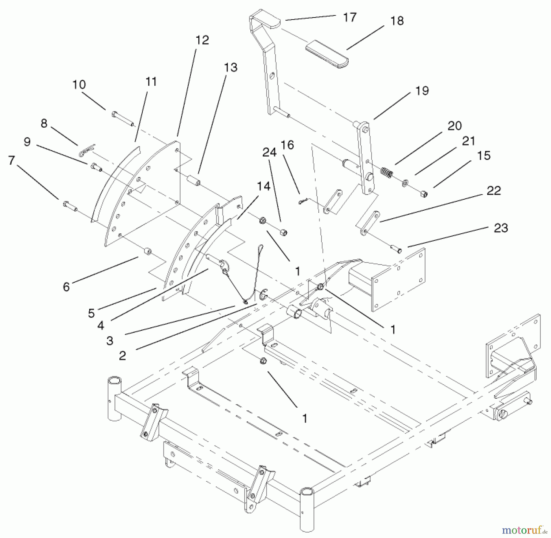 Toro Neu Mowers, Zero-Turn 74601 (Z17-44) - Toro Z17-44 TimeCutter Z Riding Mower, 2002 (220000001-220000912) HEIGHT-OF-CUT ASSEMBLY