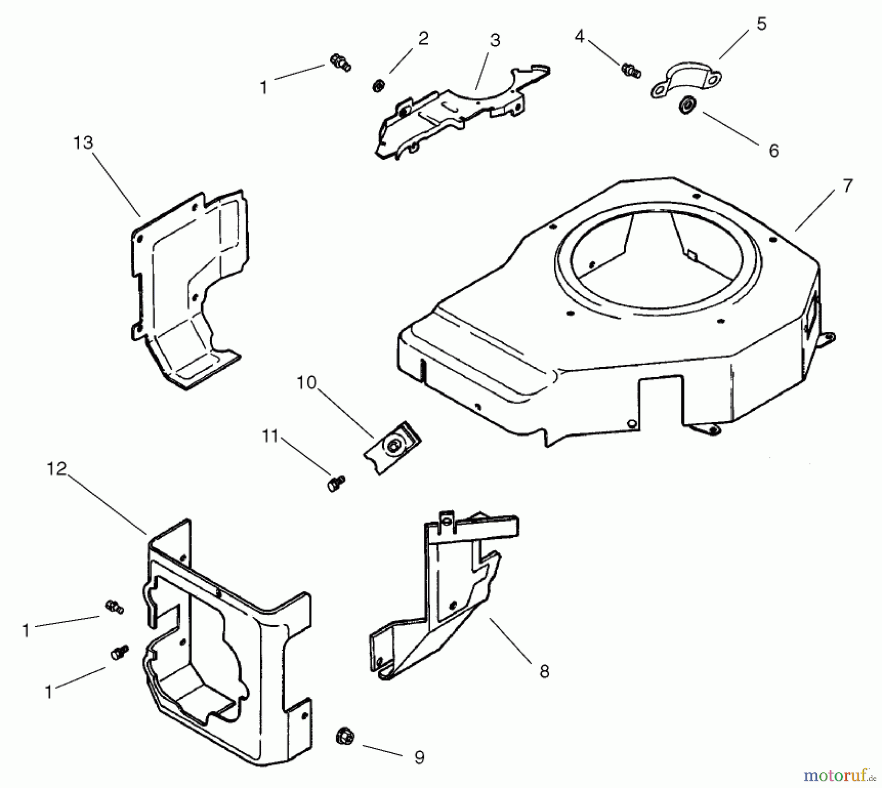  Toro Neu Mowers, Zero-Turn 74601 (Z17-44) - Toro Z17-44 TimeCutter Z Riding Mower, 2002 (220000913-220999999) BLOWER HOUSING AND BAFFLE ASSEMBLY KOHLER CV 490S-27503