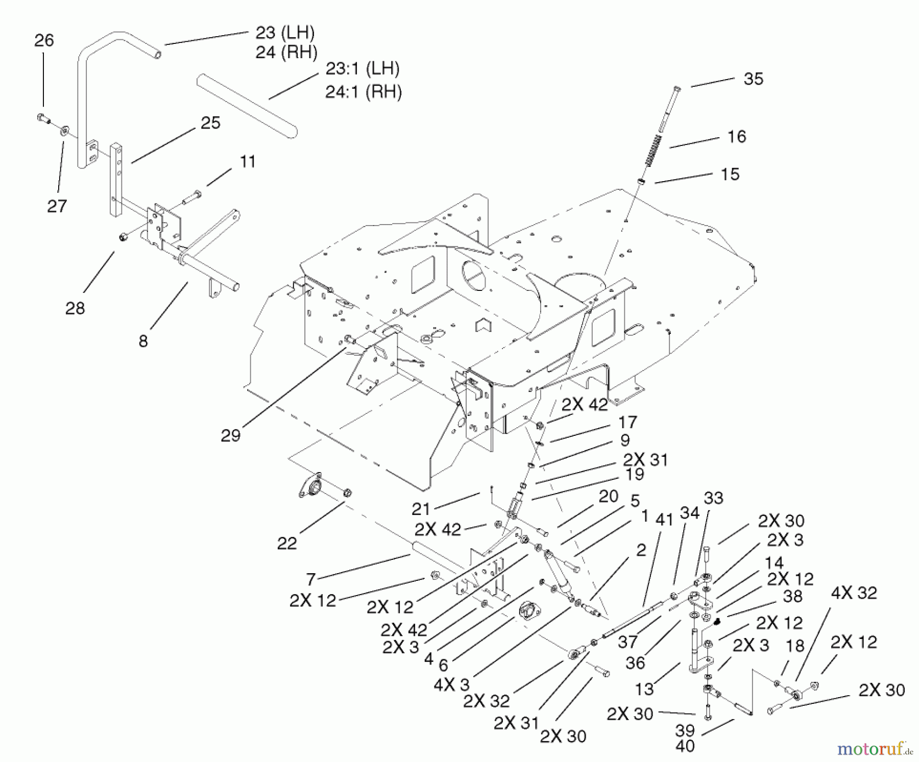 Toro Neu Mowers, Zero-Turn 74601 (Z17-44) - Toro Z17-44 TimeCutter Z Riding Mower, 2002 (220000913-220999999) MOTION CONTROL ASSEMBLY