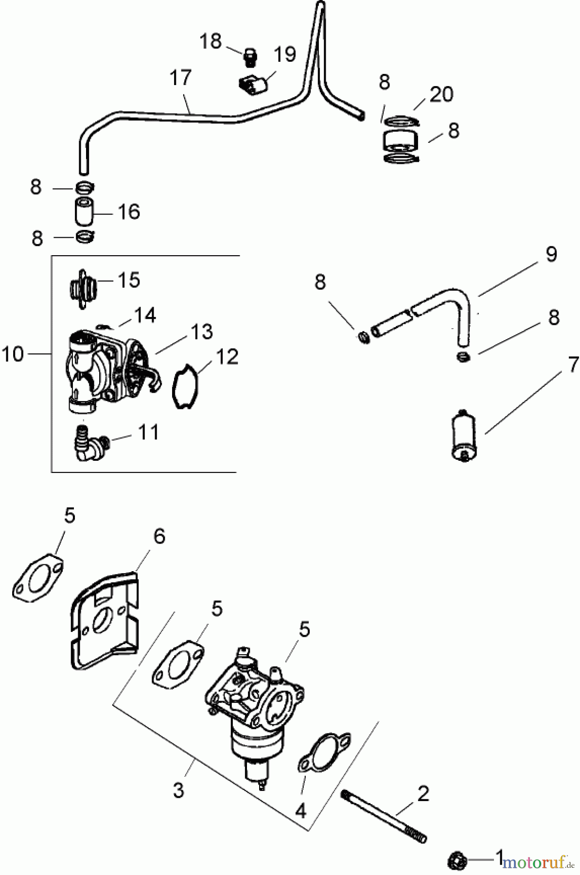 Toro Neu Mowers, Zero-Turn 74603 (ZX440) - Toro TimeCutter ZX440 Riding Mower, 2007 (270000001-270999999) FUEL SYSTEM ASSEMBLY KOHLER CV492S-27525
