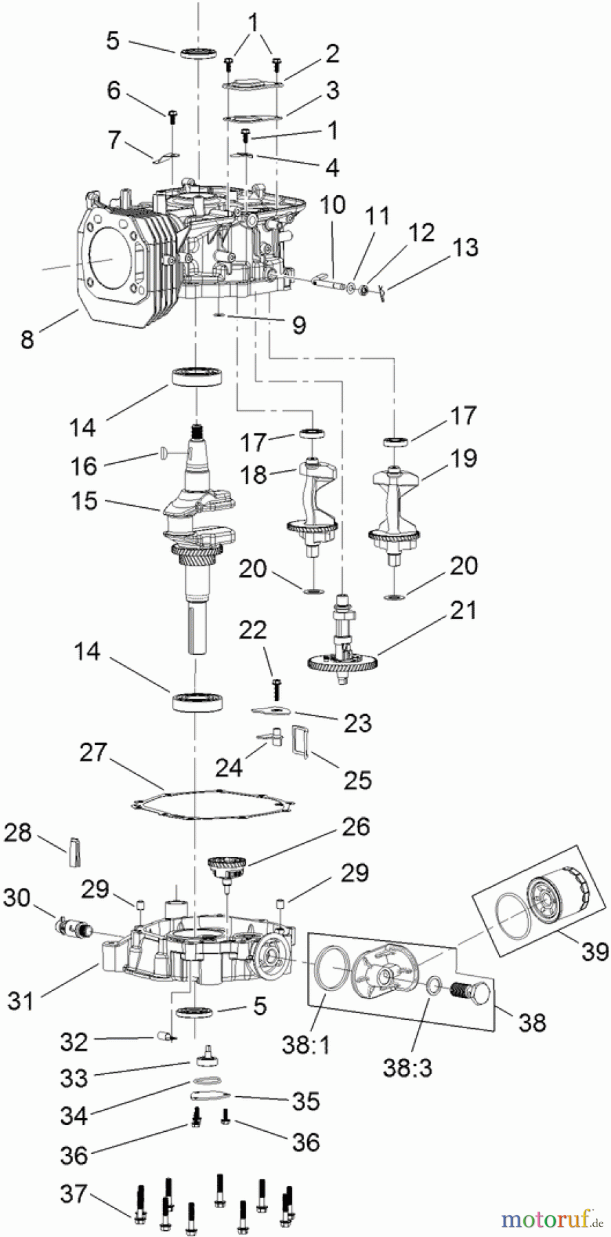  Toro Neu Mowers, Zero-Turn 74621 (3200) - Toro TimeCutter SS 3200 Riding Mower, 2012 (SN 312000001-312999999) NO. 3 ENGINE ASSEMBLY NO. 120-4335