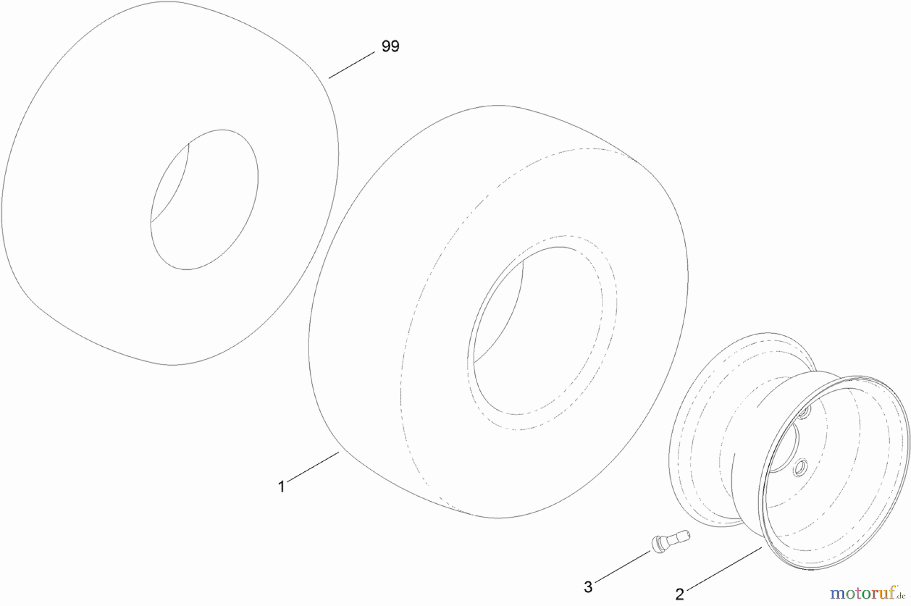 Toro Neu Mowers, Zero-Turn 74622 (4200) - Toro TimeCutter SS 4200 Riding Mower, 2011 (311000001-311999999) WHEEL AND TIRE ASSEMBLY NO. 120-5523