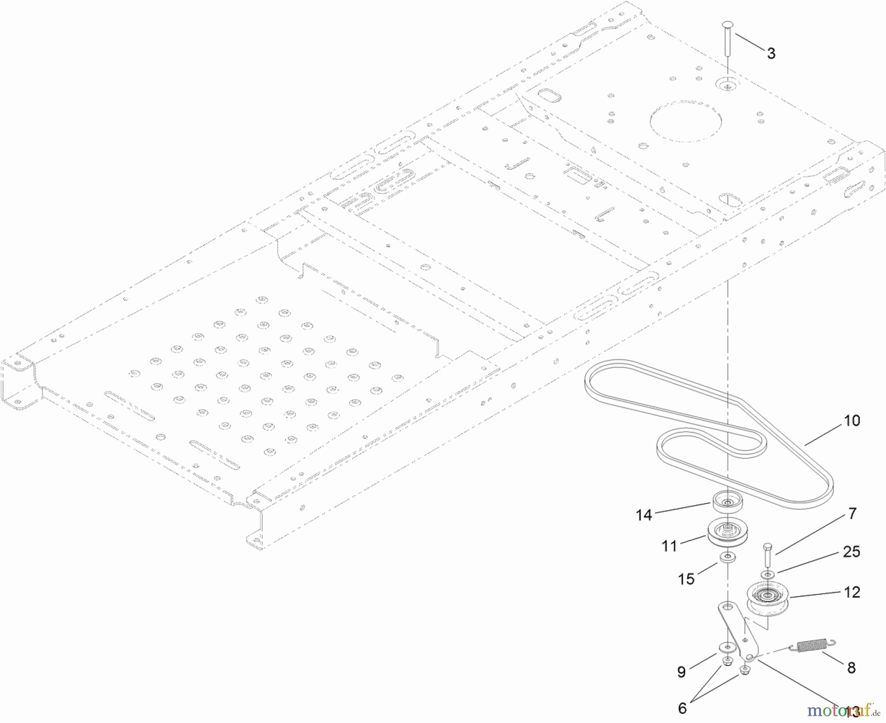 Toro Neu Mowers, Zero-Turn 74623 (4200) - Toro TimeCutter SS 4200 Riding Mower, 2012 (SN 312000001-312999999) BELT AND IDLER ASSEMBLY