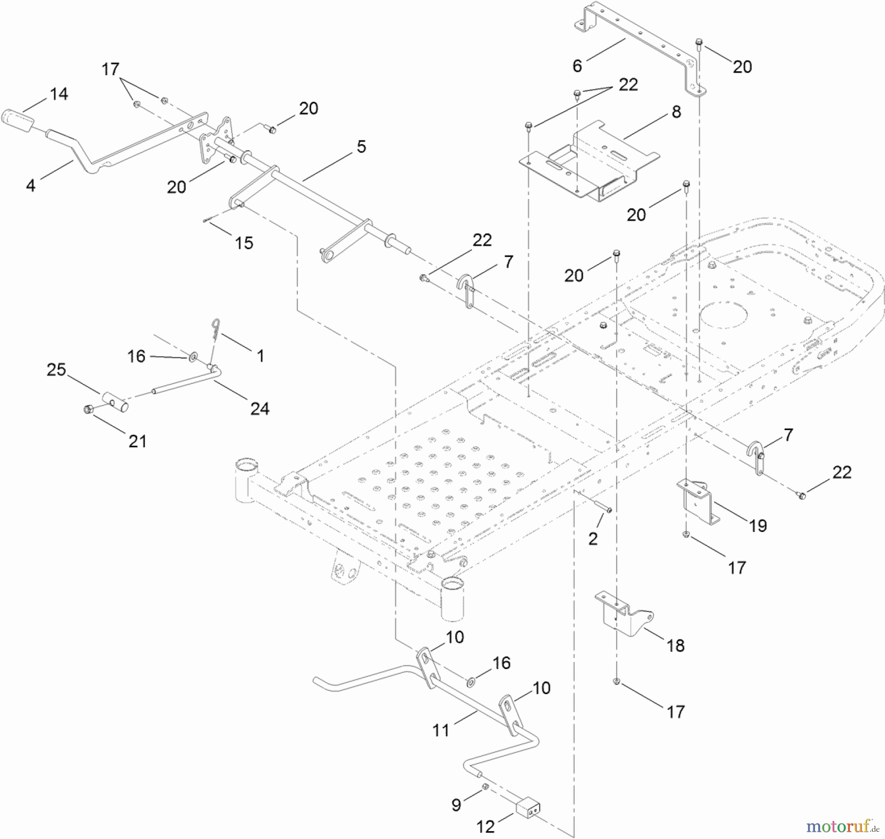 Toro Neu Mowers, Zero-Turn 74623 (4200) - Toro TimeCutter SS 4200 Riding Mower, 2012 (SN 312000001-312999999) DECK LIFT ASSEMBLY
