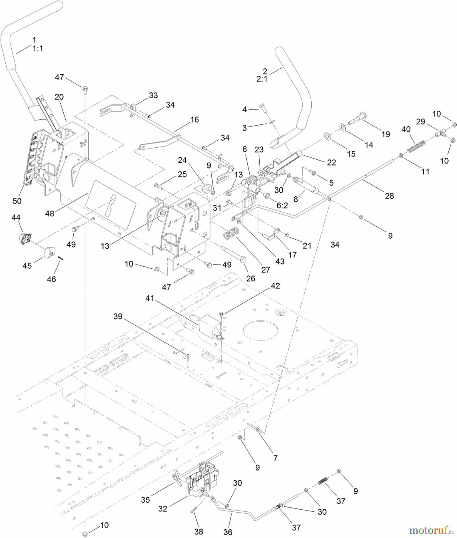 Toro Neu Mowers, Zero-Turn 74623 (4200) - Toro TimeCutter SS 4200 Riding Mower, 2012 (SN 312000001-312999999) MOTION CONTROL ASSEMBLY