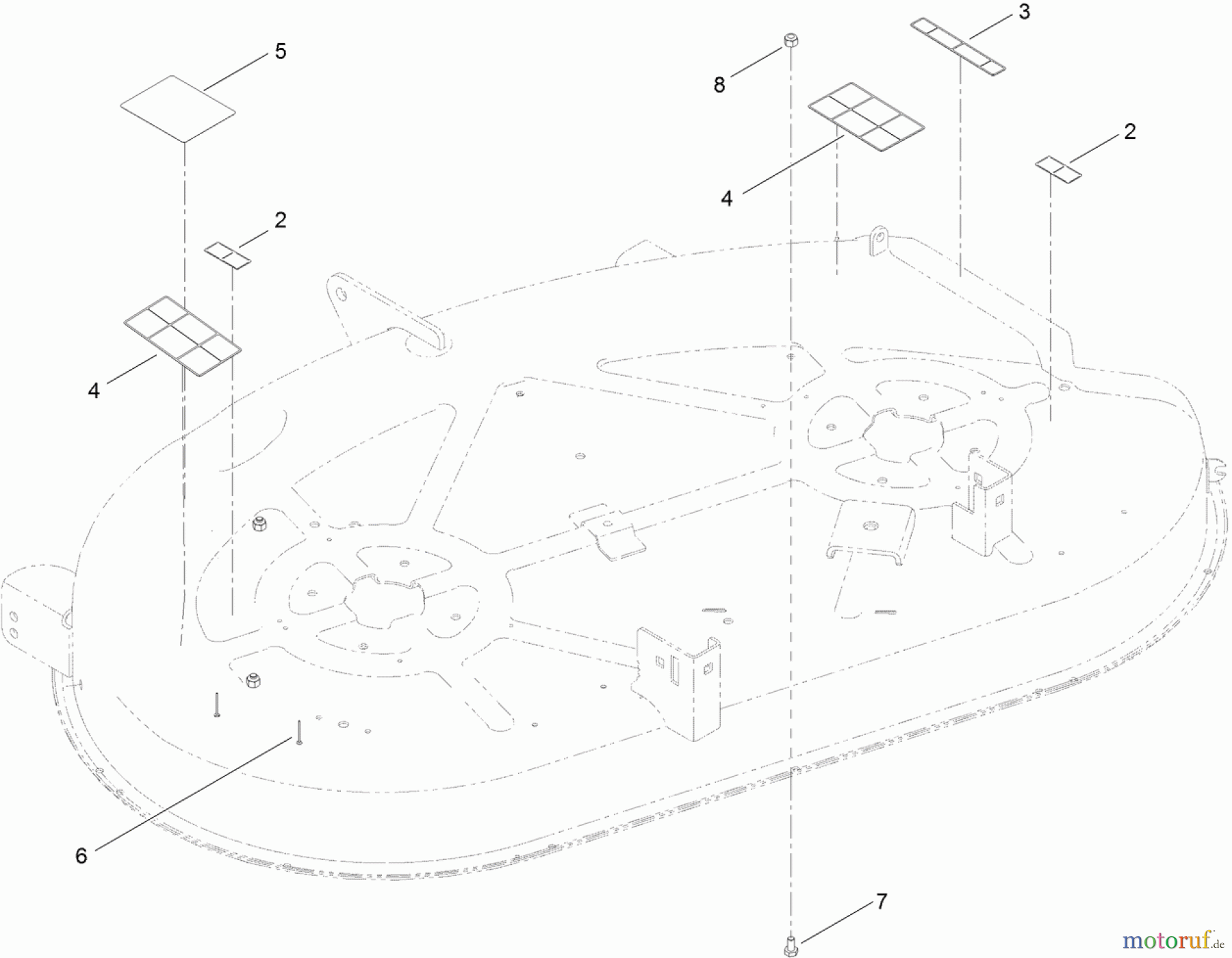  Toro Neu Mowers, Zero-Turn 74624 (4235) - Toro TimeCutter SS 4235 Riding Mower, 2011 (311000001-311999999) 42 INCH DECK ASSEMBLY NO. 119-8840