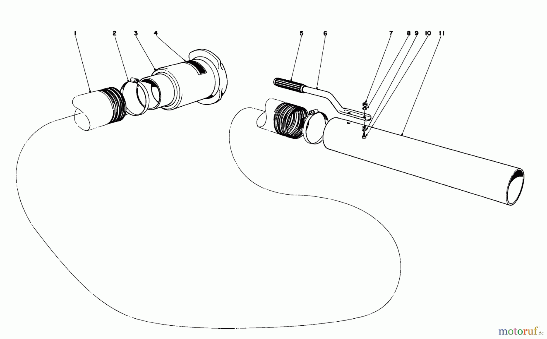 Toro Neu Blowers/Vacuums/Chippers/Shredders 62900 - Toro 5 hp Lawn Vacuum, 1973 (3000001-3999999) LAWN VACUUM HOSE EXTENSION KIT NO. 59083