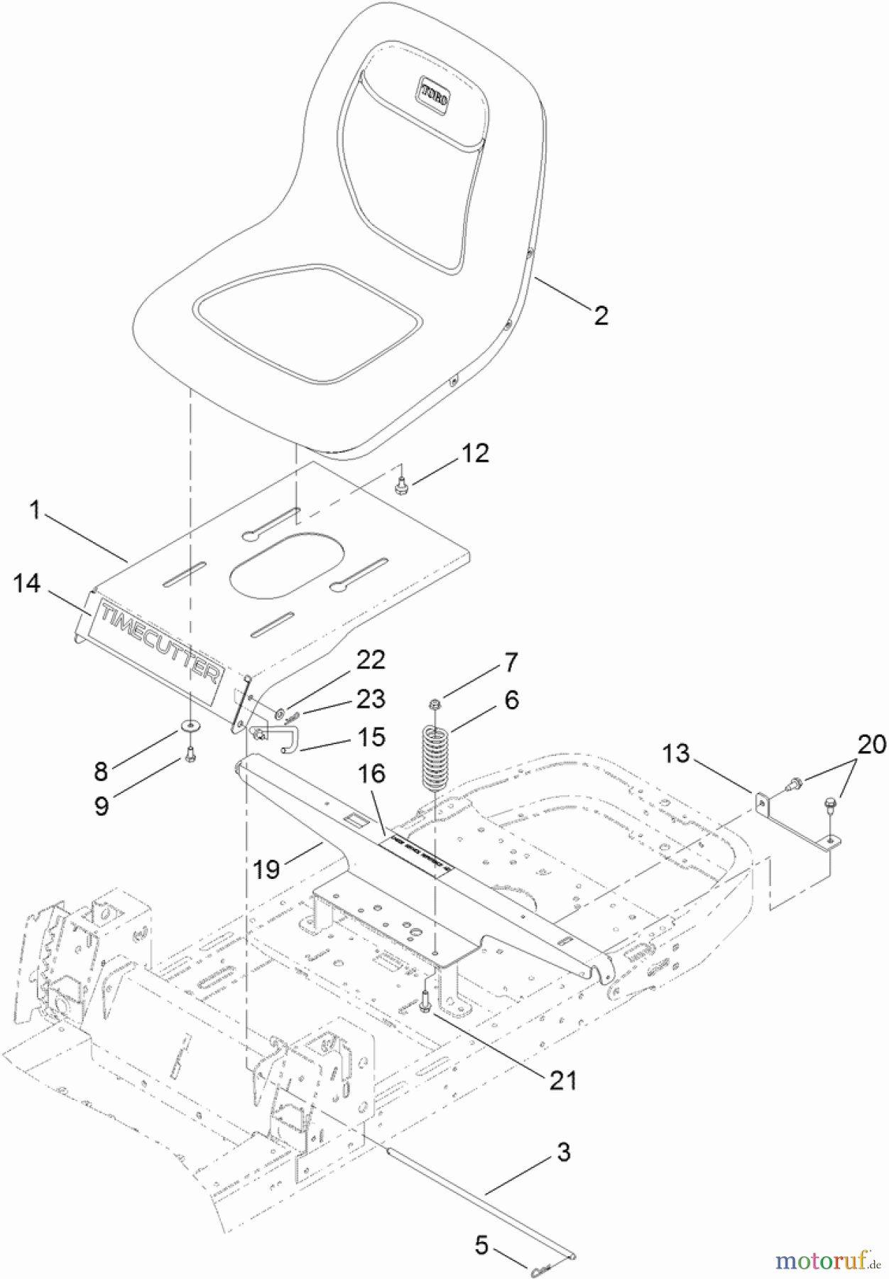 Toro Neu Mowers, Zero-Turn 74625 (4235) - Toro TimeCutter SS 4235 Riding Mower, 2011 (311000001-311999999) SEAT ASSEMBLY