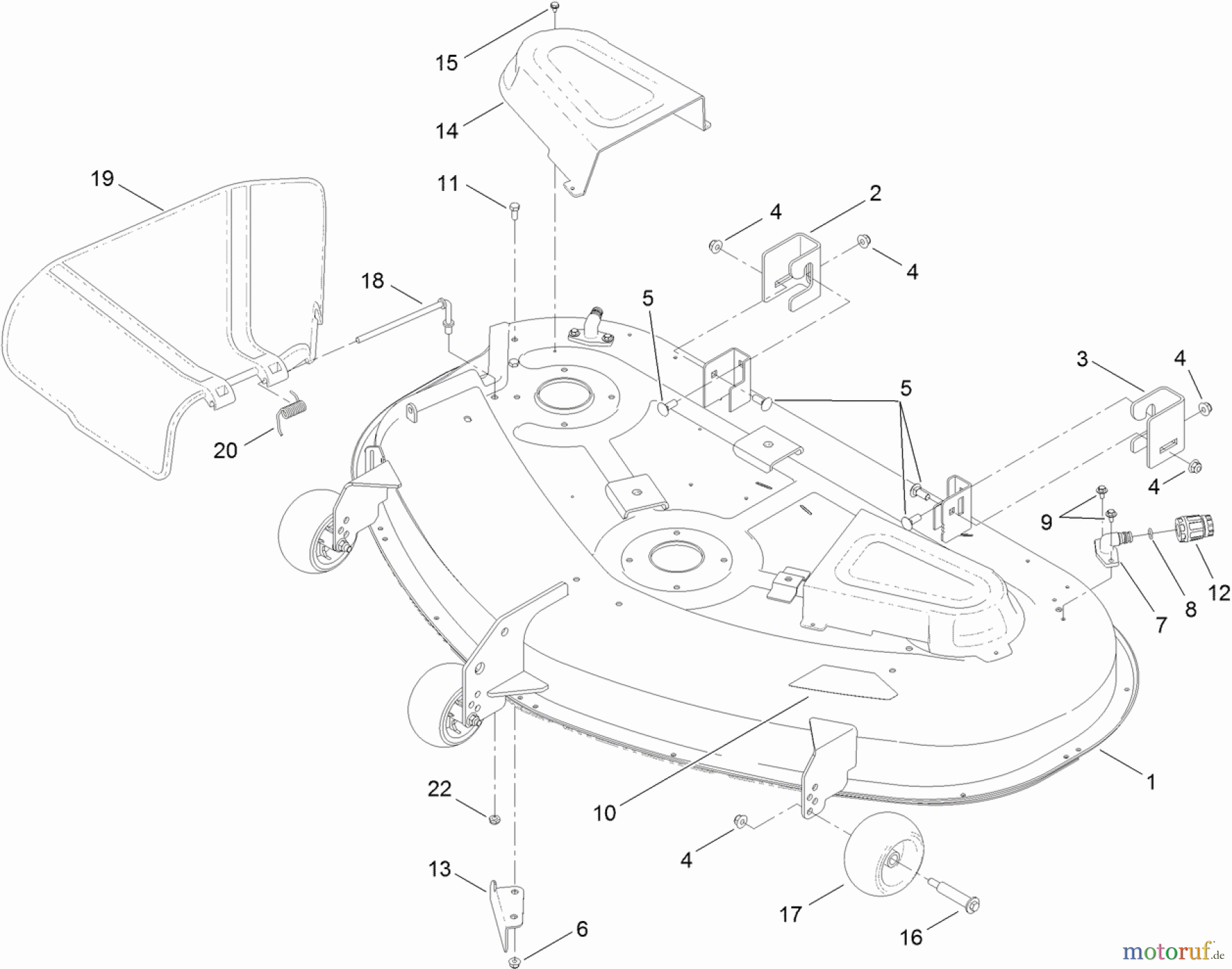Toro Neu Mowers, Zero-Turn 74630 (5000) - Toro TimeCutter SS 5000 Riding Mower, 2012 (SN 312000001-312999999) 50 INCH DECK ASSEMBLY