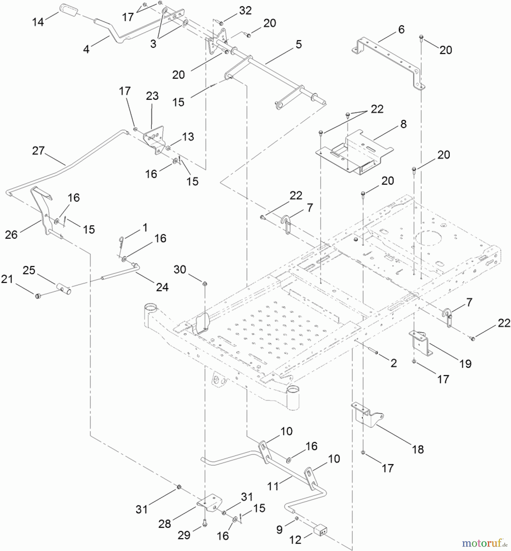 Toro Neu Mowers, Zero-Turn 74632 (5060) - Toro TimeCutter SS 5060 Riding Mower, 2012 (SN 312000001-312999999) DECK LIFT ASSEMBLY
