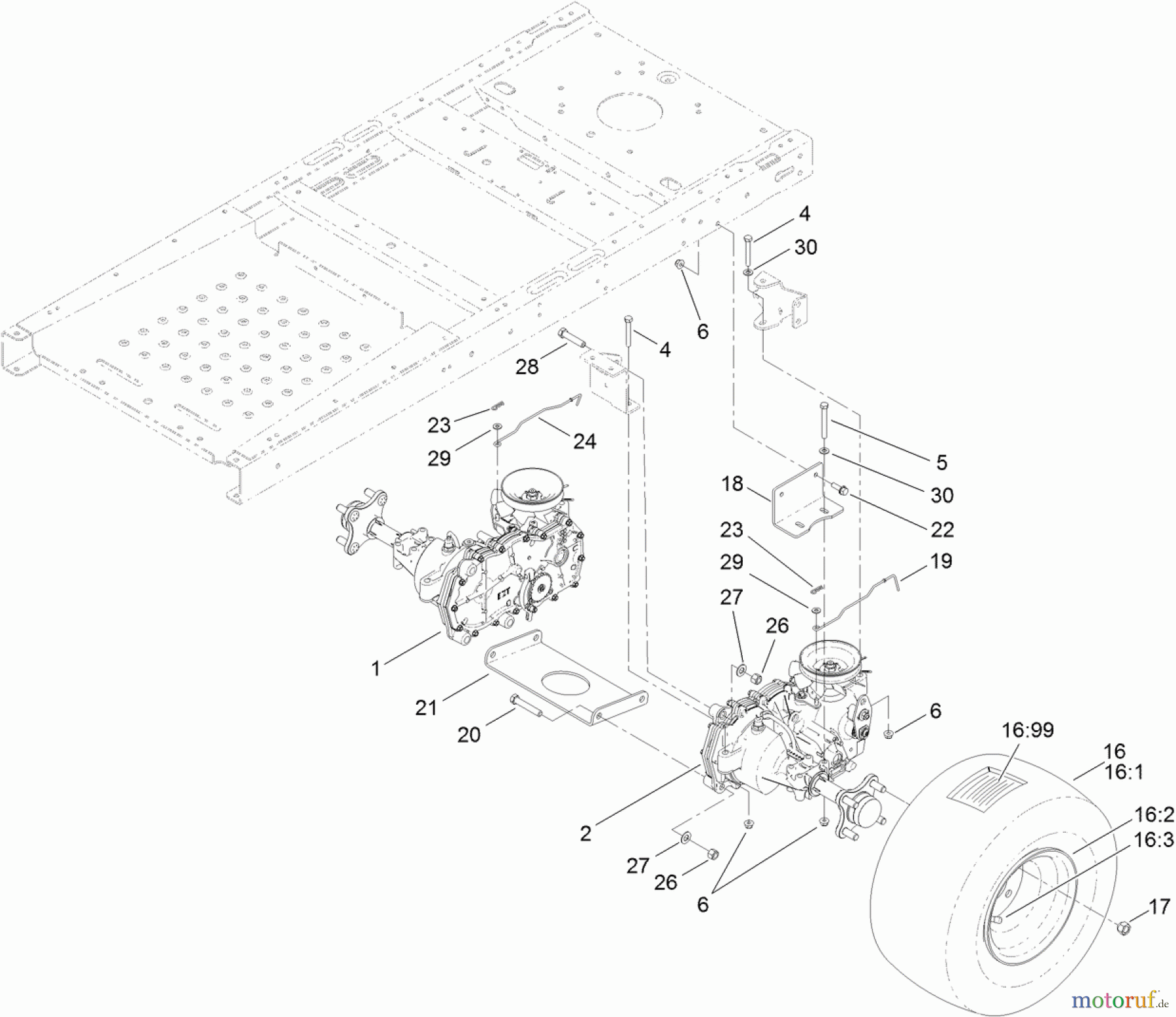 Toro Neu Mowers, Zero-Turn 74632 (5060) - Toro TimeCutter SS 5060 Riding Mower, 2012 (SN 312000001-312999999) HYDRO TRANSAXLE ASSEMBLY