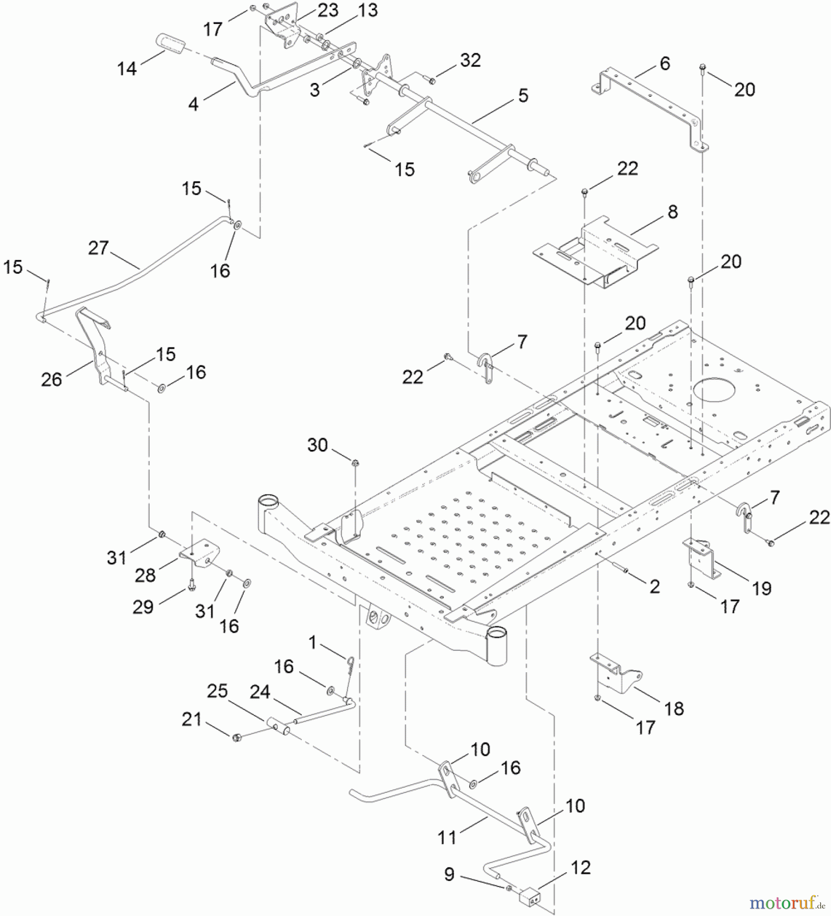 Toro Neu Mowers, Zero-Turn 74641 (5060) - Toro TimeCutter MX 5060 Riding Mower, 2012 (SN 312000001-312999999) DECK LIFT ASSEMBLY