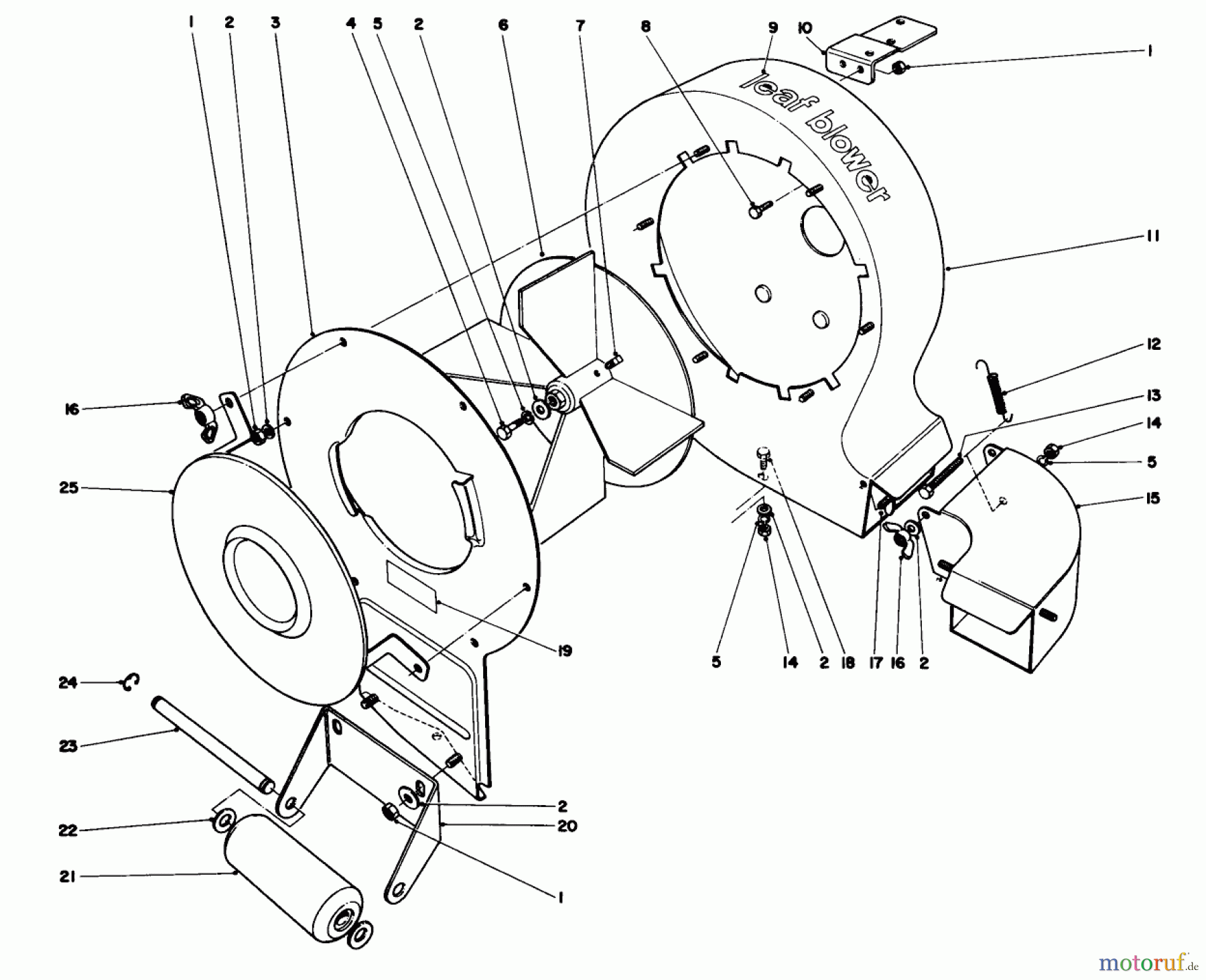  Toro Neu Blowers/Vacuums/Chippers/Shredders 62905 - Toro 5 hp Lawn Blower, 1973 (3000001-3999999) BLOWER HOUSING ASSEMBLY