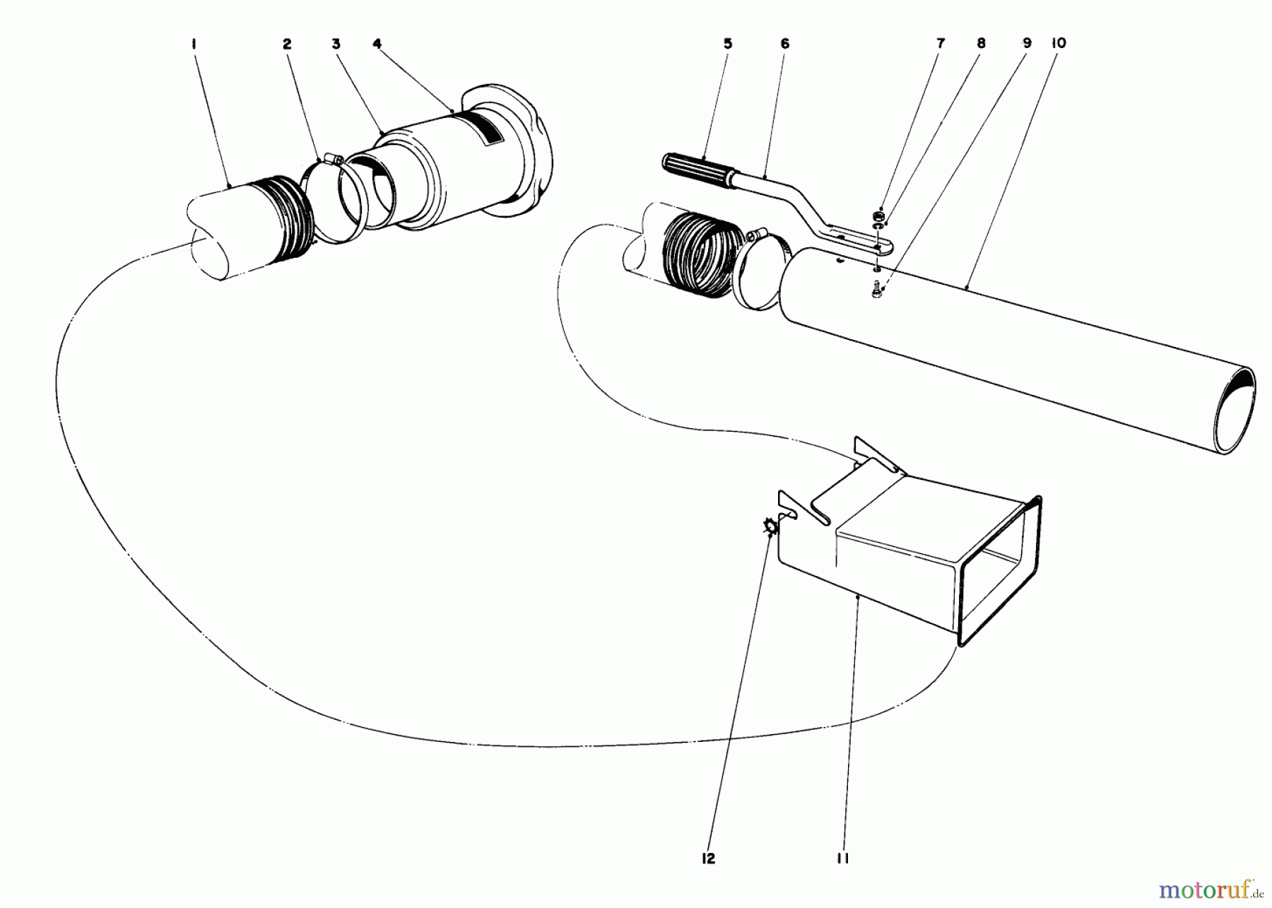 Toro Neu Blowers/Vacuums/Chippers/Shredders 62905 - Toro 5 hp Lawn Blower, 1973 (3000001-3999999) LEAF BLOWER BAGGING KIT NO. 59080