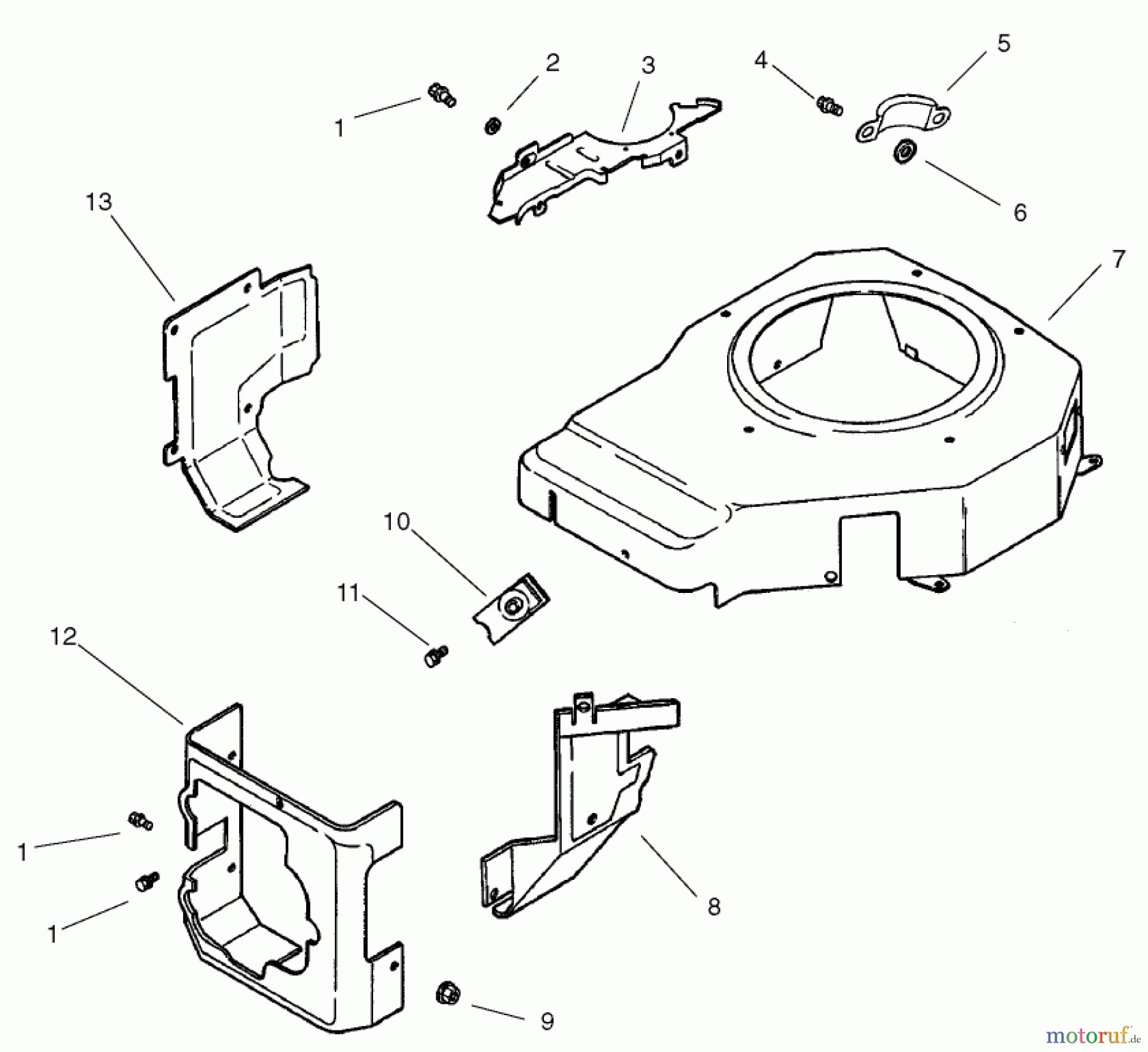  Toro Neu Mowers, Zero-Turn 74701 (Z17-52) - Toro Z17-52 TimeCutter Z Riding Mower, 2002 (220000001-220999999) BLOWER HOUSING AND BAFFLE ASSEMBLY KOHLER CV 490-27503
