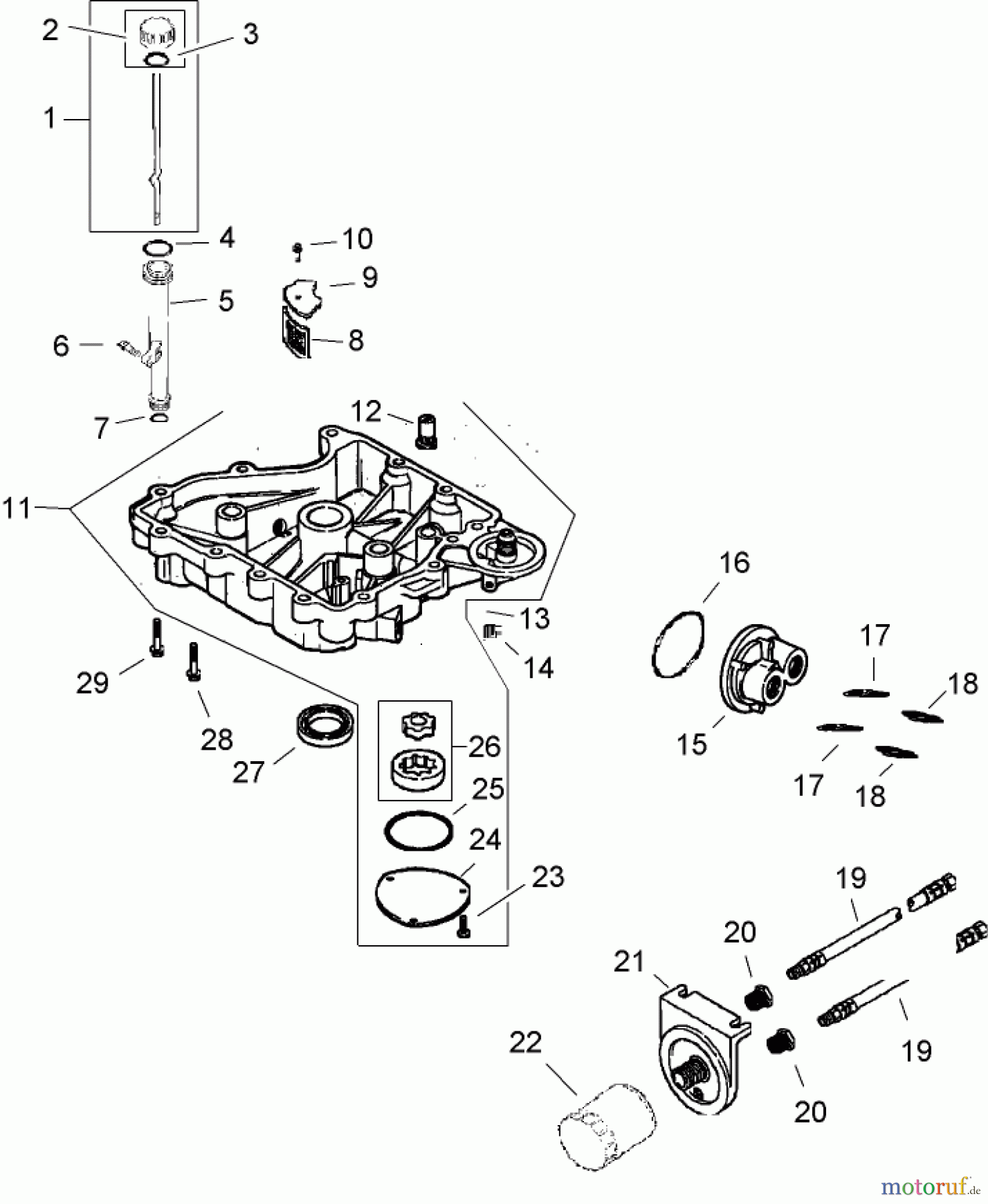 Toro Neu Mowers, Zero-Turn 74702 (18-52ZX) - Toro 18-52ZX TimeCutter ZX Riding Mower, 2004 (240000001-240000199) OIL PAN AND LUBRICATION ASSEMBLY KOHLER CV492S-27525
